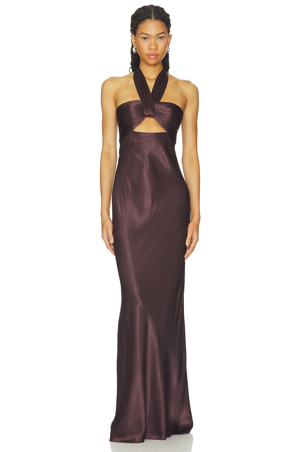 la lune ruched halter maxi dresses lemon La Lune Ruched Halter Maxi Dress