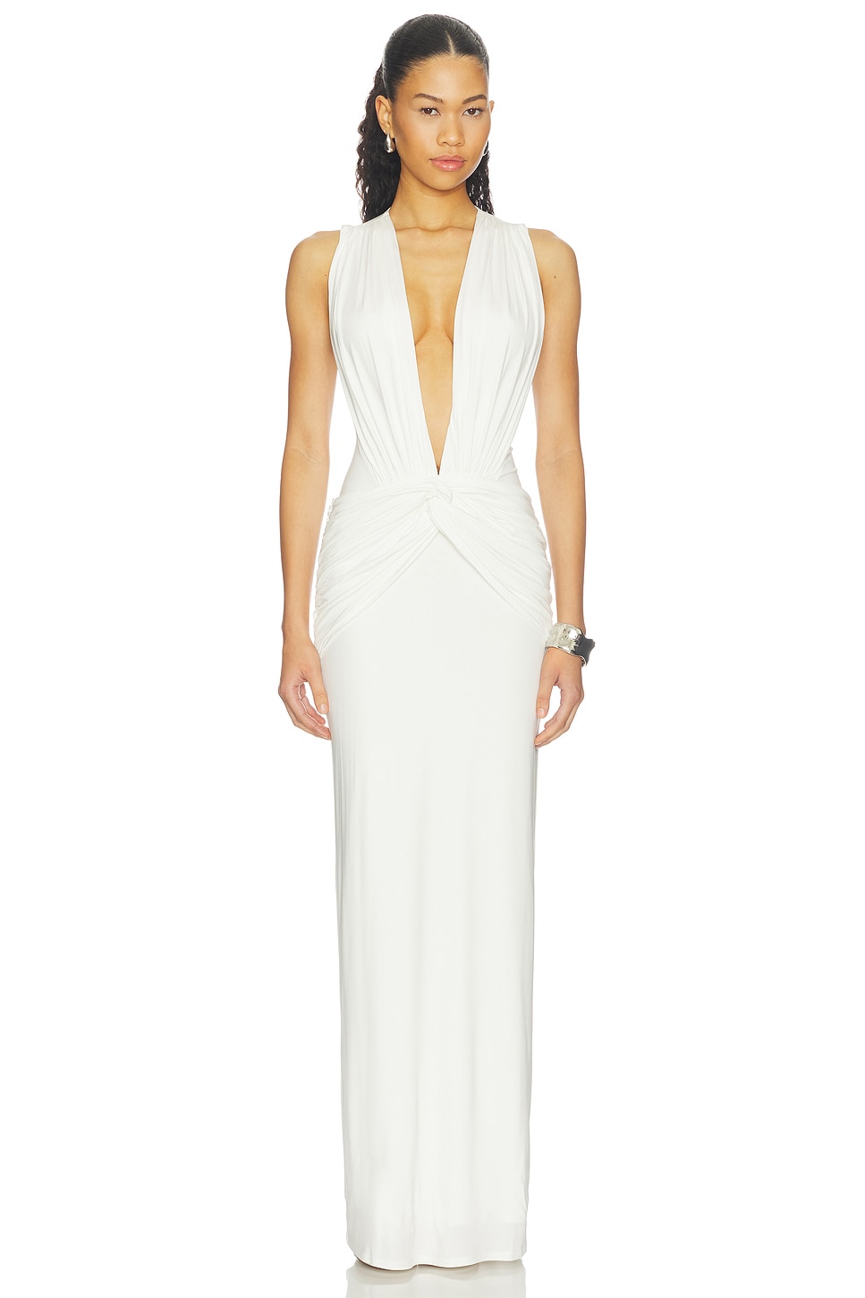 Miro Sleeveless Plunged Maxi Dress