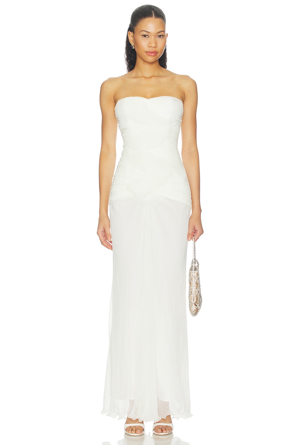 Federick Strapless Ruffle Maxi Dress