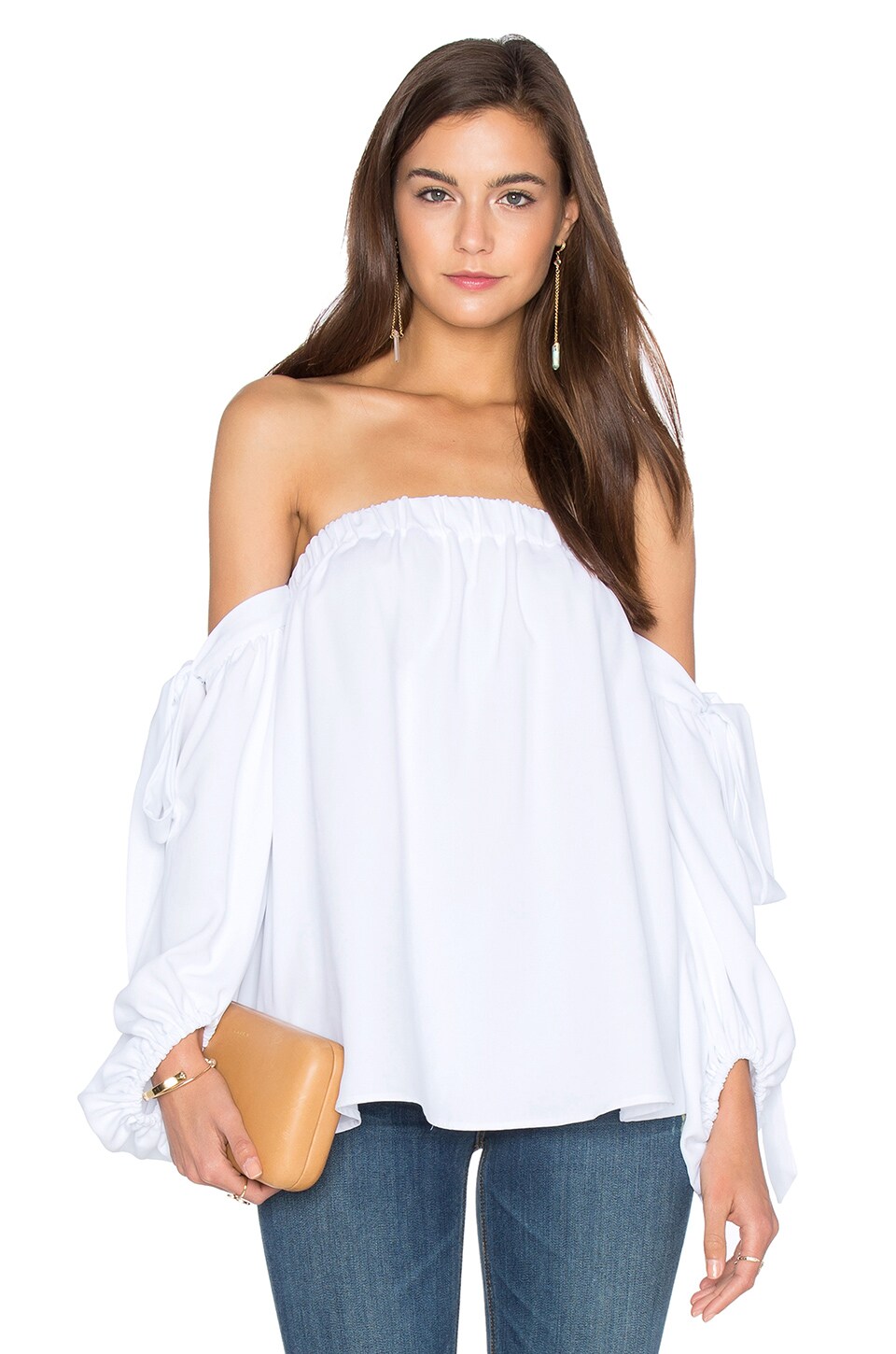 Shona Joy Delfine Off The Shoulder Blouse in White | REVOLVE