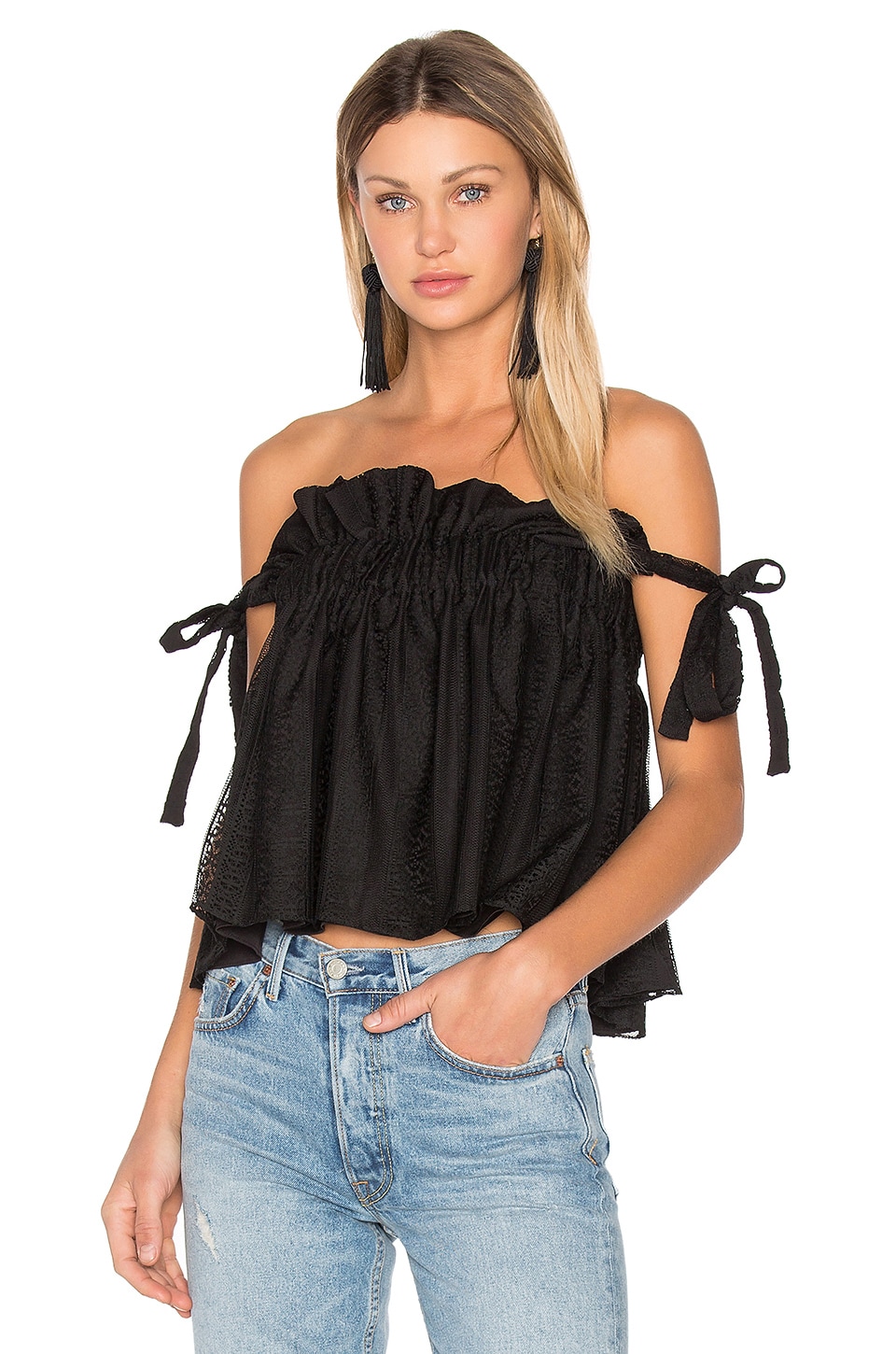 Shona Joy Moliere Ruched Top in Black | REVOLVE