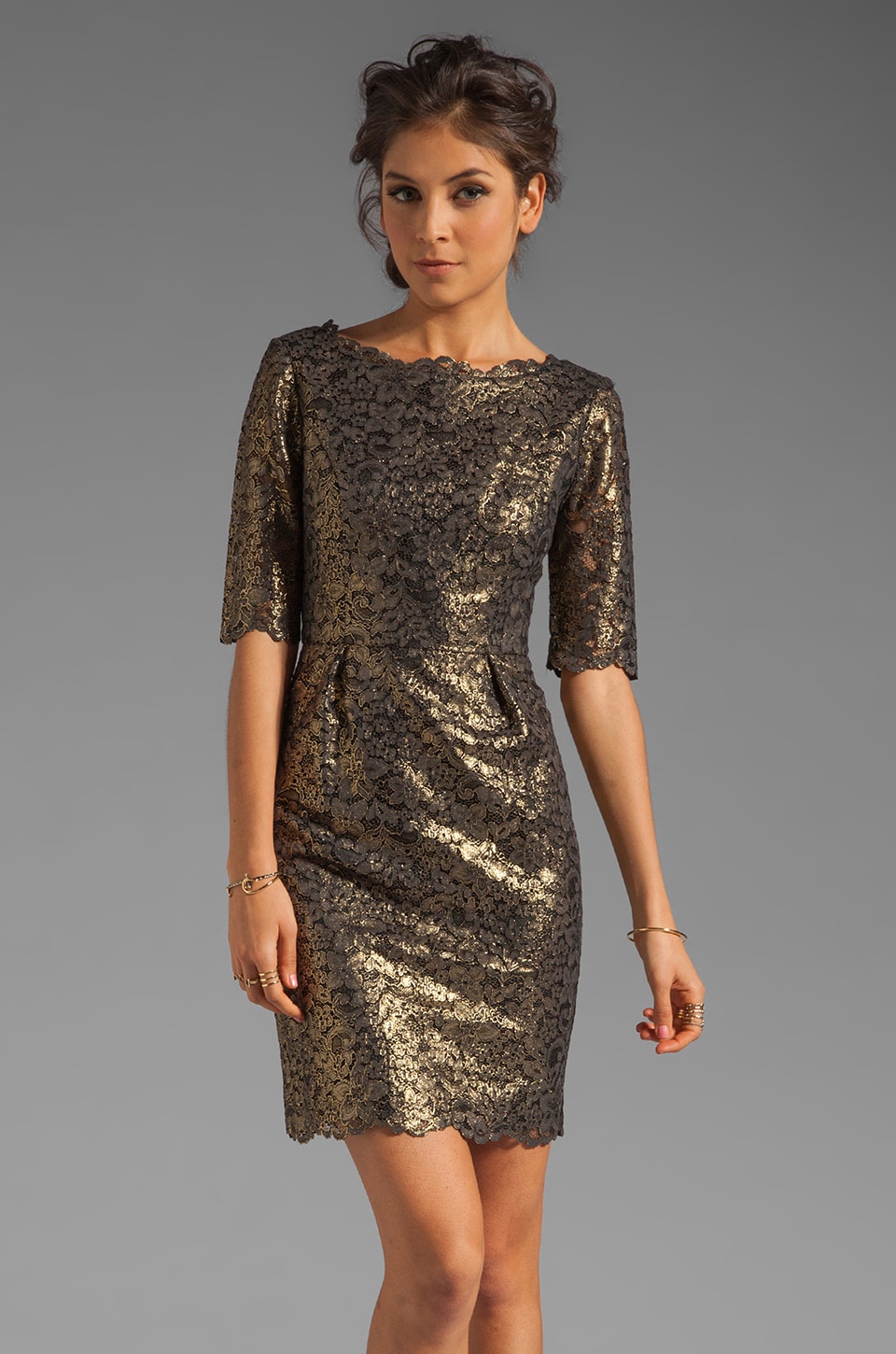 shoshanna guipure lace dress