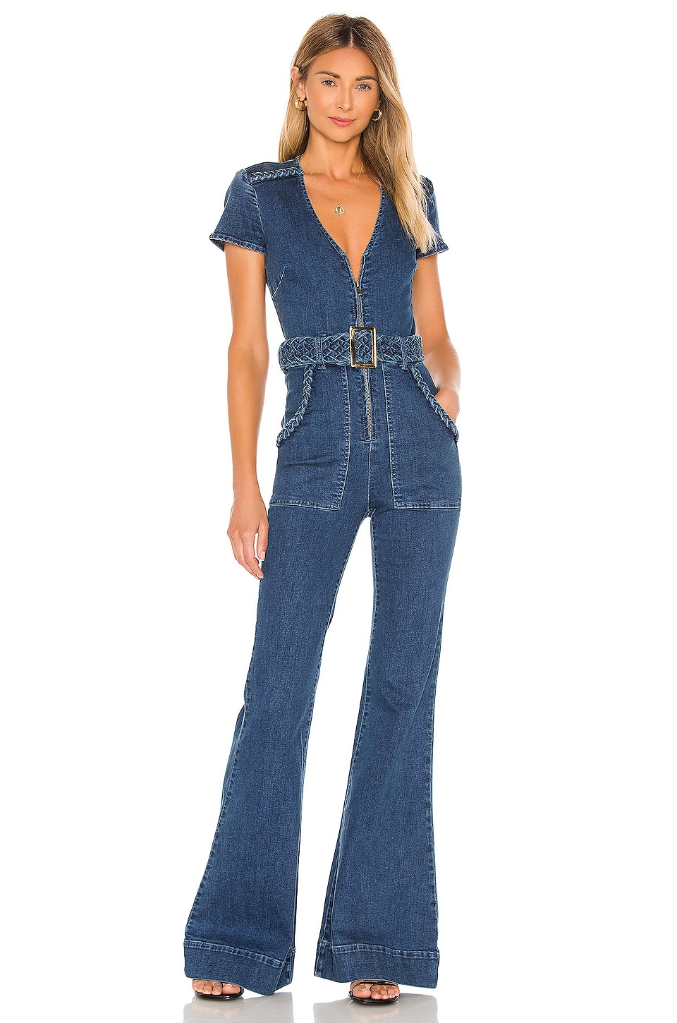 Show Me Your Mumu Heartland Jumpsuit in Braided True Blue