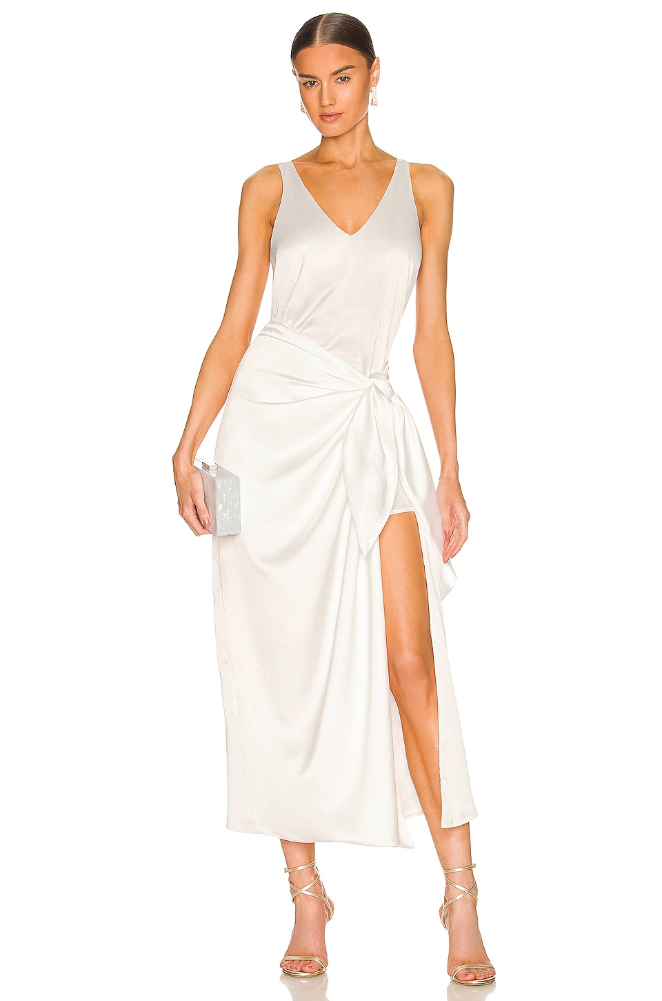 Ivory silk hotsell wrap dress