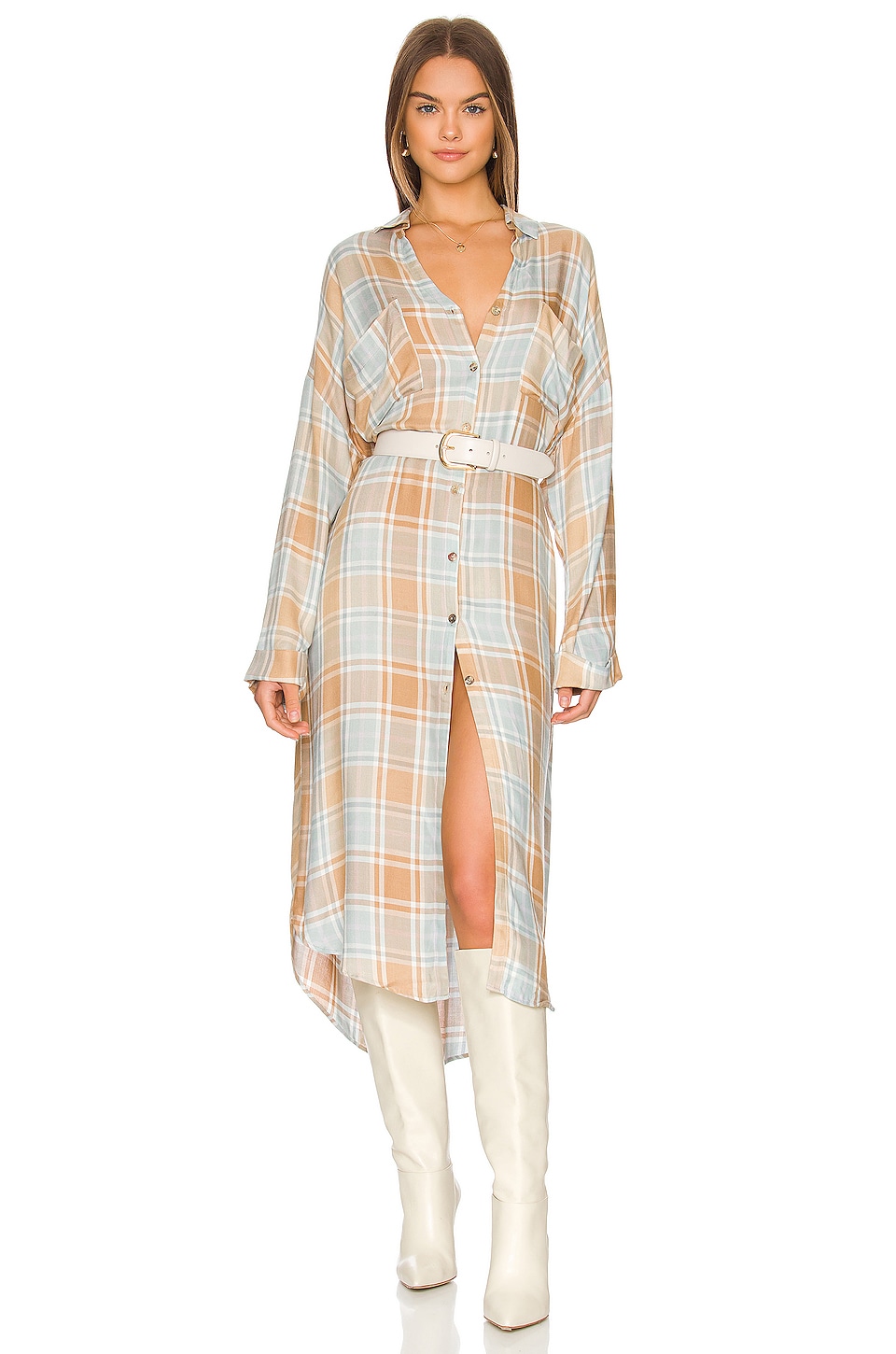 Show Me Your Mumu Leo Button Down Tunic in Georgetown Plaid | REVOLVE