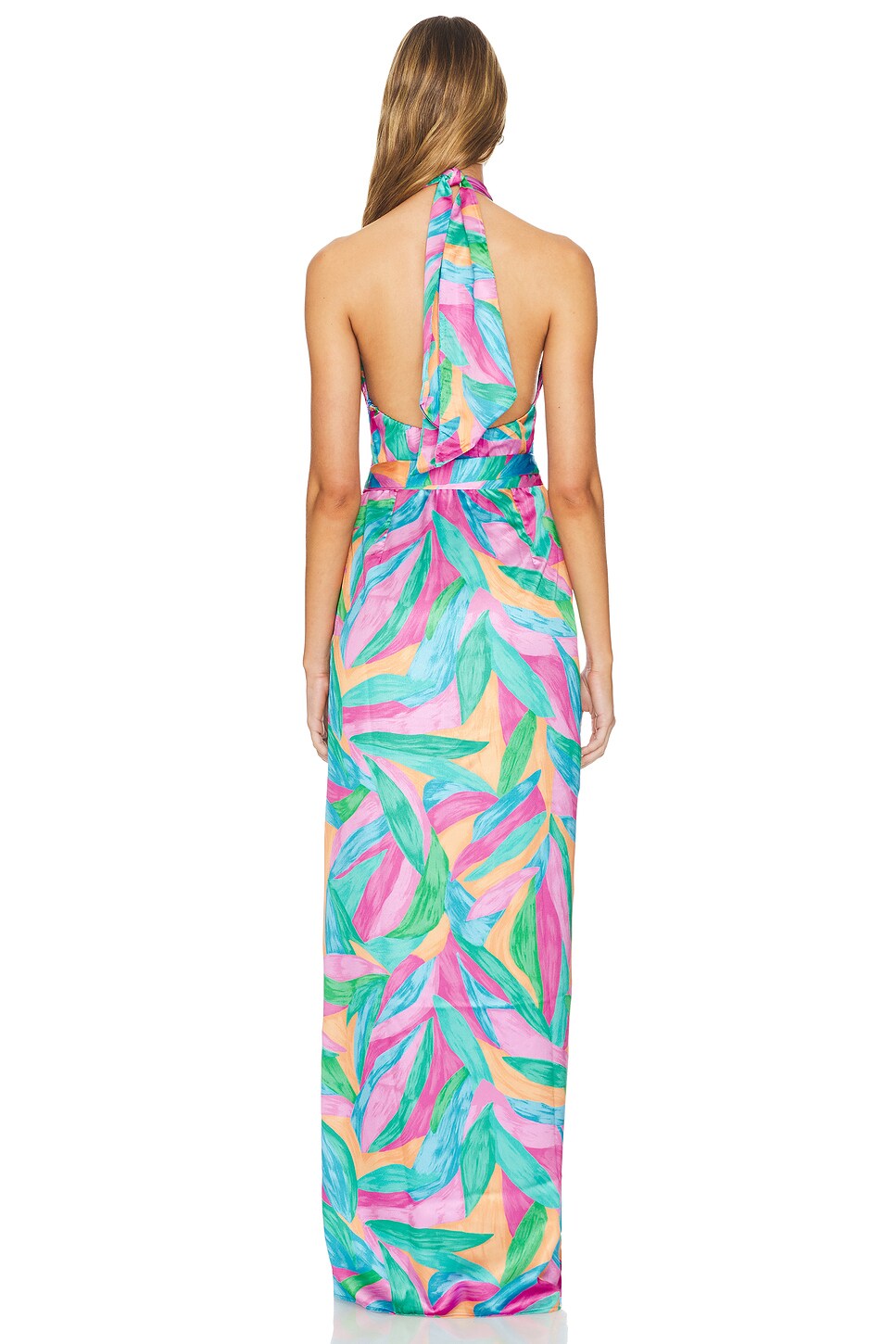 adele halter maxi dress Show Me Your Mumu - 3D Flower Applique