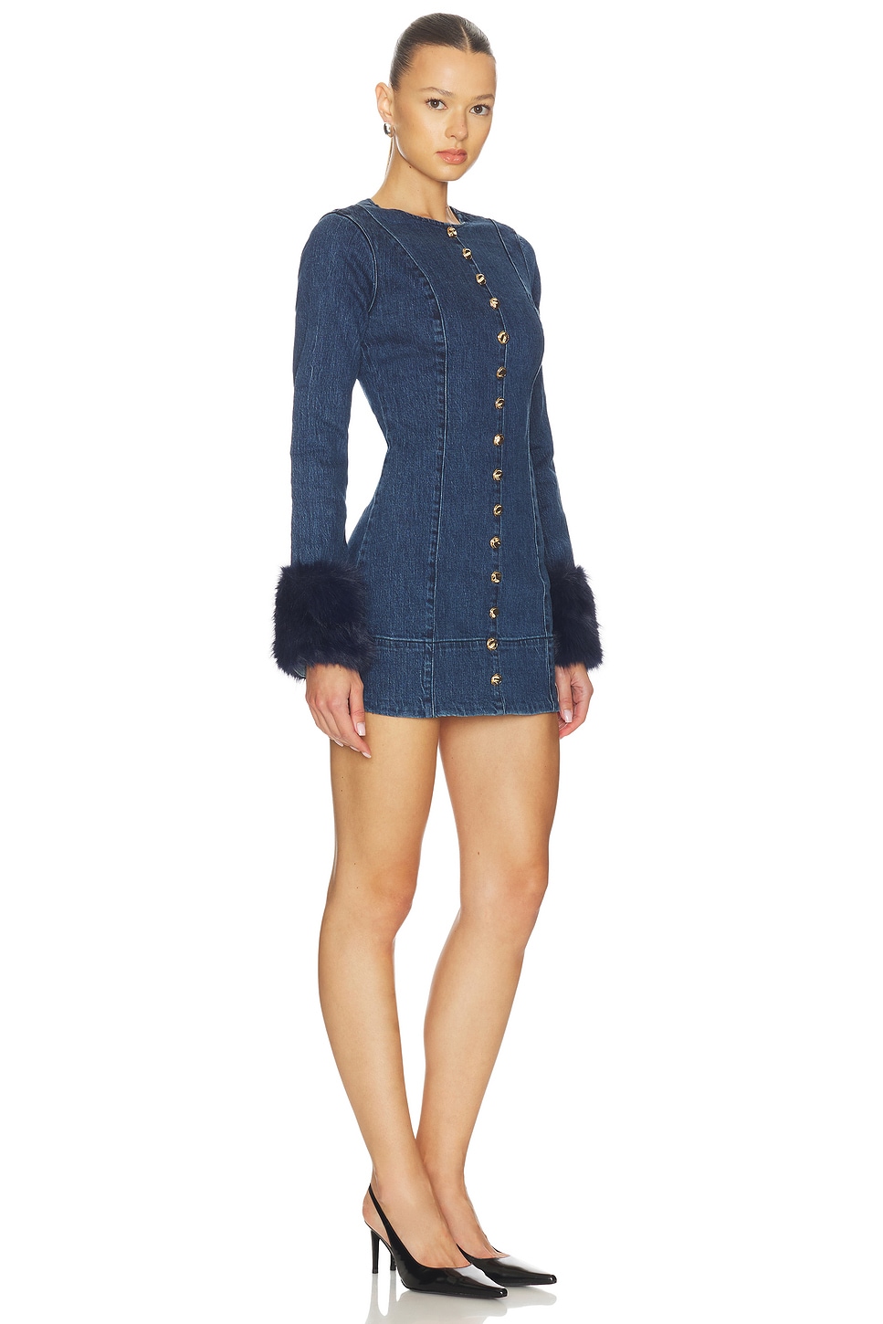 Show Me Your Mumu Rockefeller Mini Dress in Subzero Indigo With Faux ...