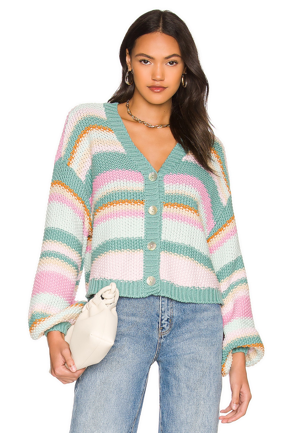 Show Me Your Mumu Good Karma Long Cardi in Sherbert Stripe Knit | REVOLVE