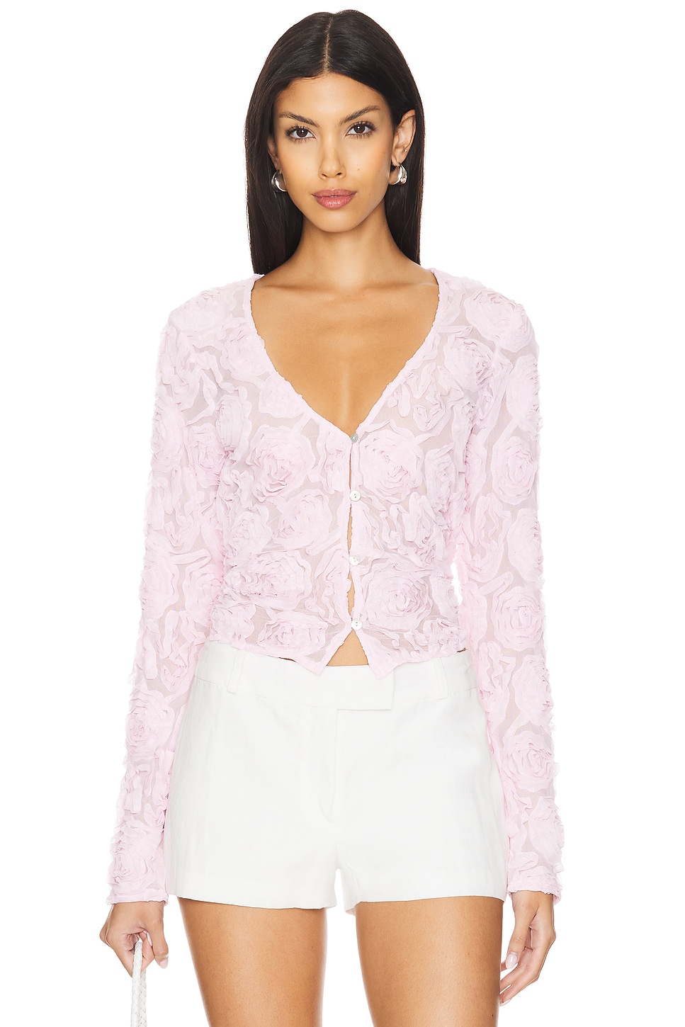Show Me Your Mumu Maxene Top in Rosette Mesh Pink | REVOLVE