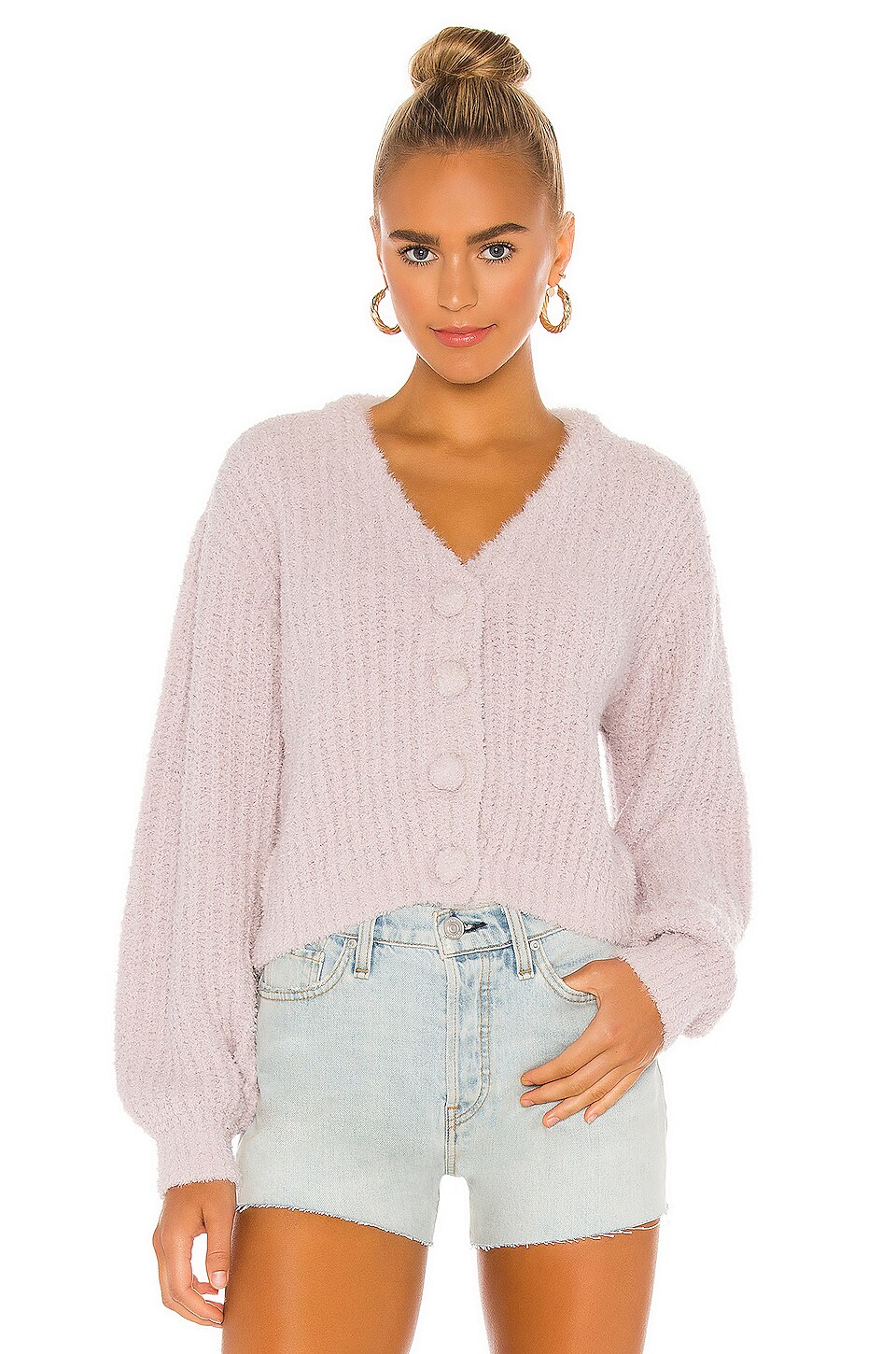 cardi rajut lilac