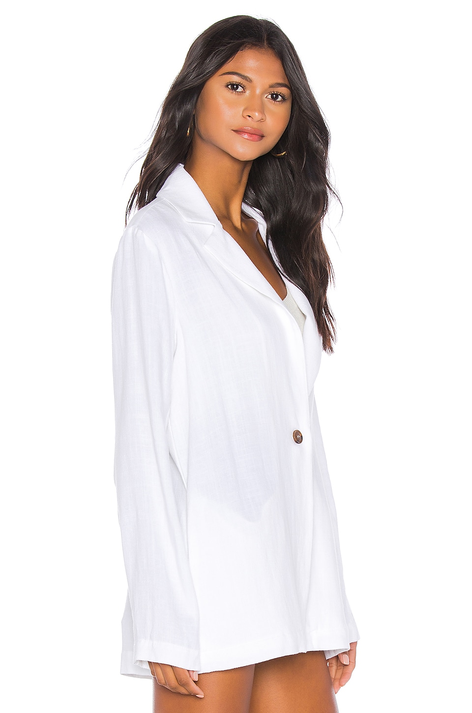 Show Me Your Mumu Artemis Blazer in White Linen