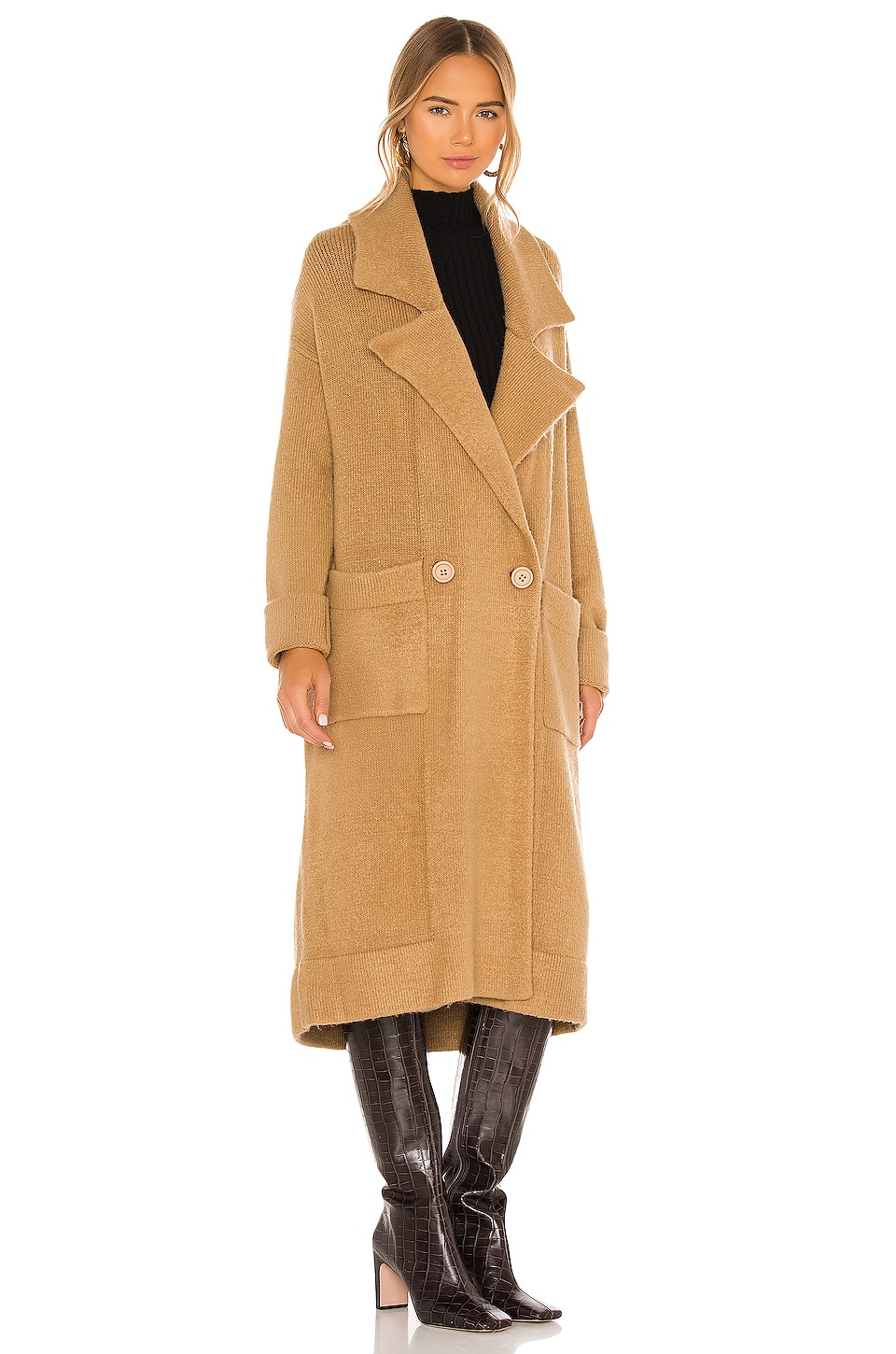 Show Me Your Mumu Melrose Sweater Jacket in Camel