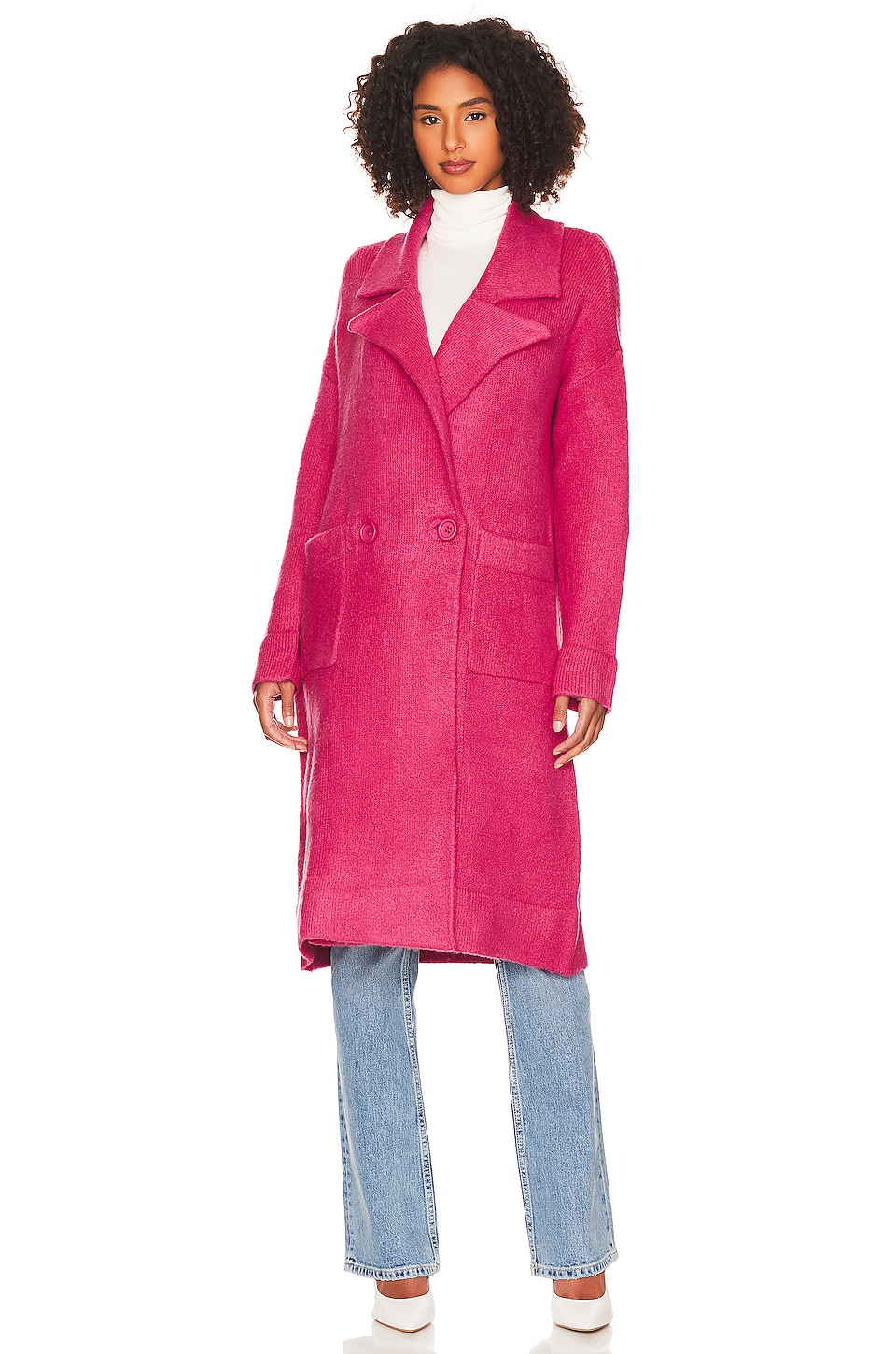 Show Me Your Mumu Melrose Sweater Jacket in Hot Pink