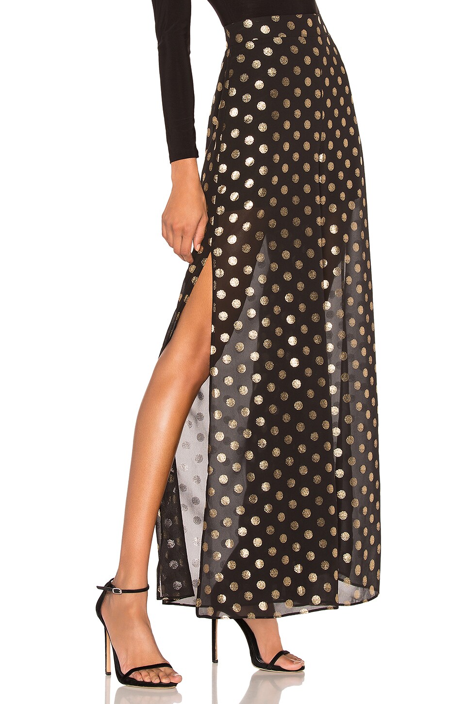 Show Me Your Mumu Campbell High Slit Pant in Cosmic Dot Gold