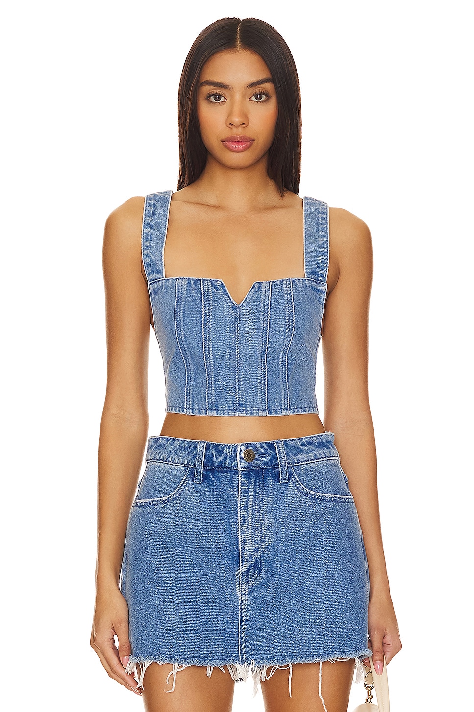 Show Me Your Mumu Crossroads Corset Top in Foggy Blue | REVOLVE