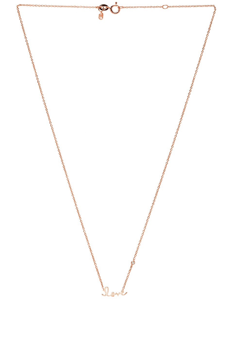 Shy by Sydney Evan Love Necklace with Diamond Bezel in Rose Gold