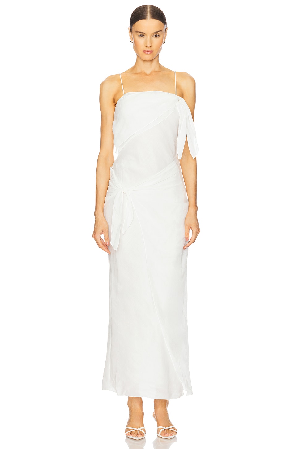 SIR. Rosalia Wrap Midi Dress in Ivory | REVOLVE
