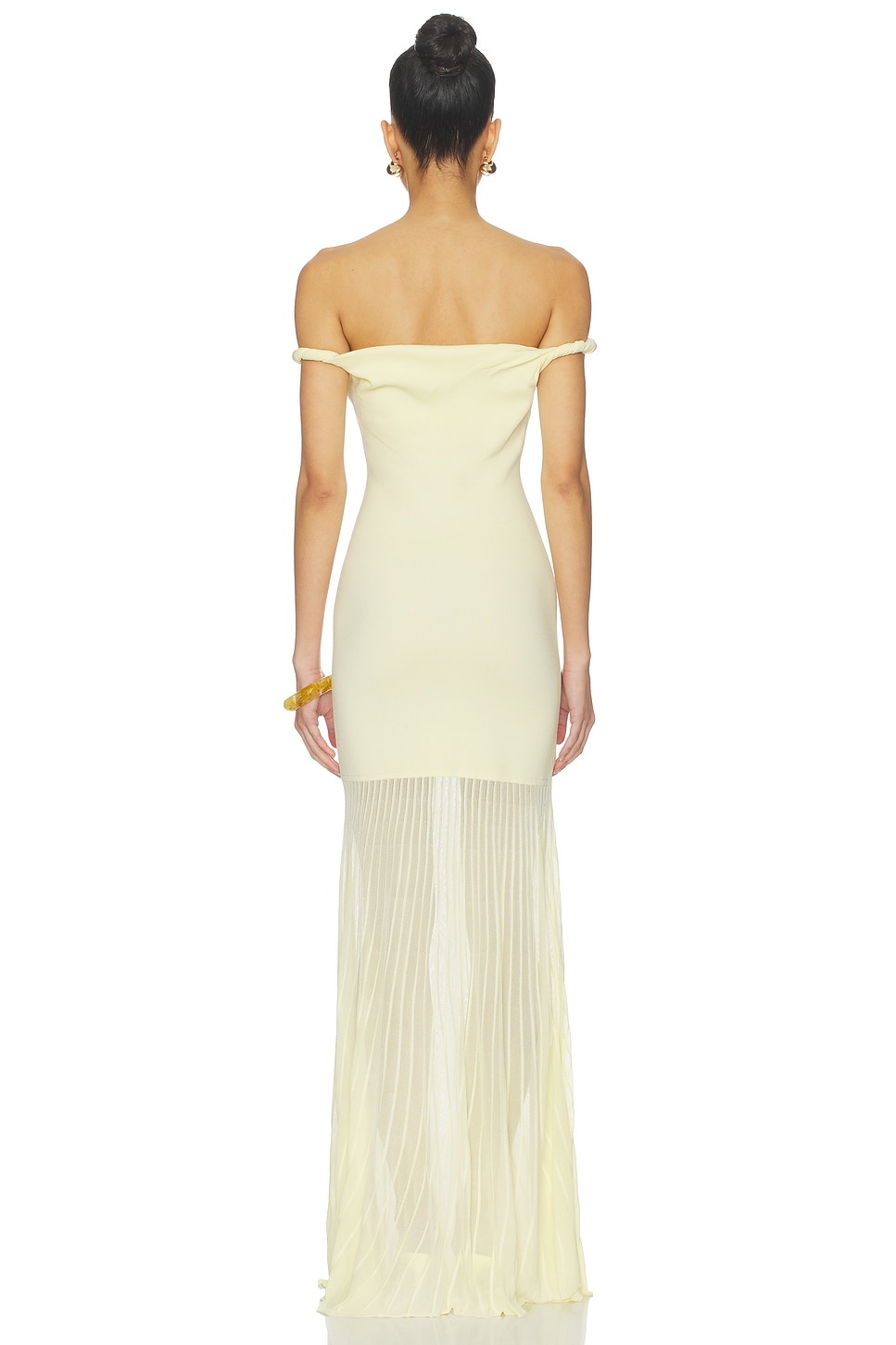 off the shoulder cutout dress Off-Shoulder Cutout Leaf Print Maxi Dress Apricot / M by Blue Zone Planet