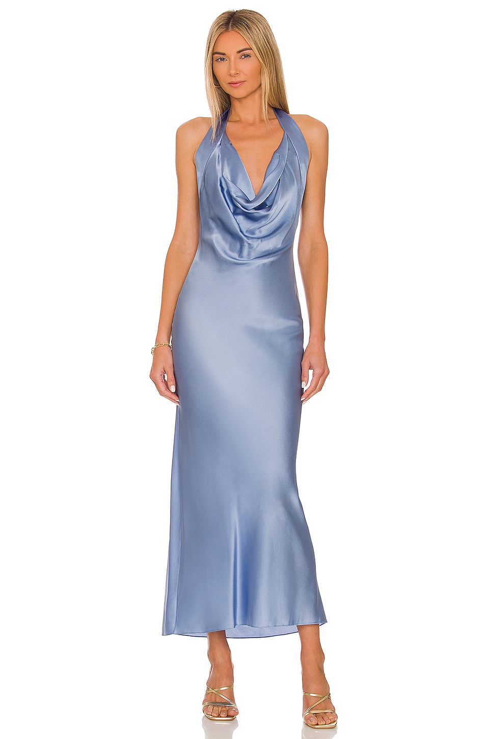 Silk Roads by Adriana Iglesias Esther Long Dress in Sea Blue