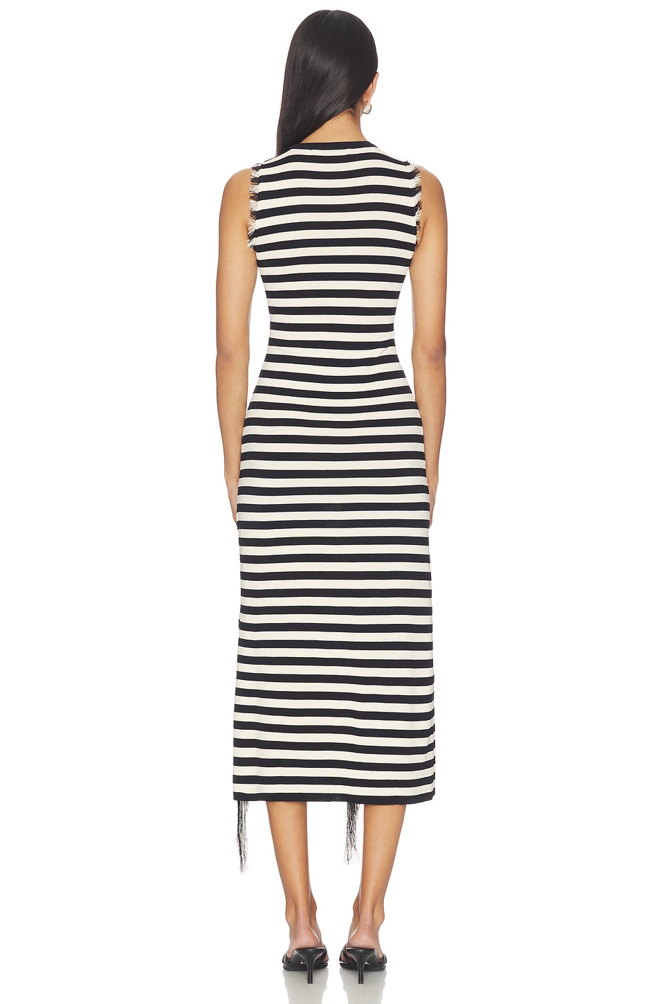 SIMONMILLER Sabine Fringe Knit Dress in Black & White Stripe | REVOLVE SIMONMILLER Sabine Fringe Knit Dress in Black & White Stripe | REVOLVE