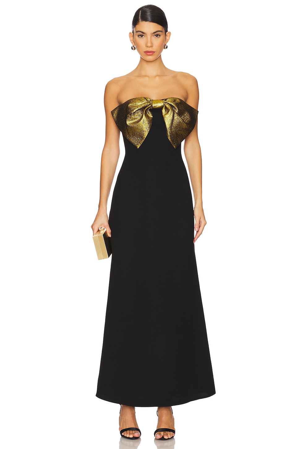 SIMONMILLER Dali Crepe Dress in Black & Star Gold | REVOLVE SIMONMILLER Dali Crepe Dress in Black & Star Gold | REVOLVE