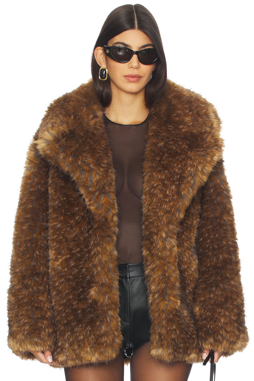 SIMONMILLER Knox Faux Fur Coat in Tawny | REVOLVE