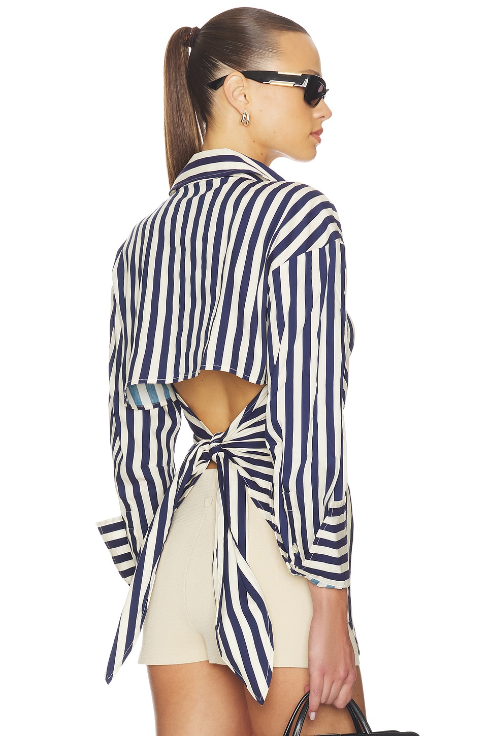 chinese dress ladies Loch Poplin Button Up Shirt in Macadamia main image 0