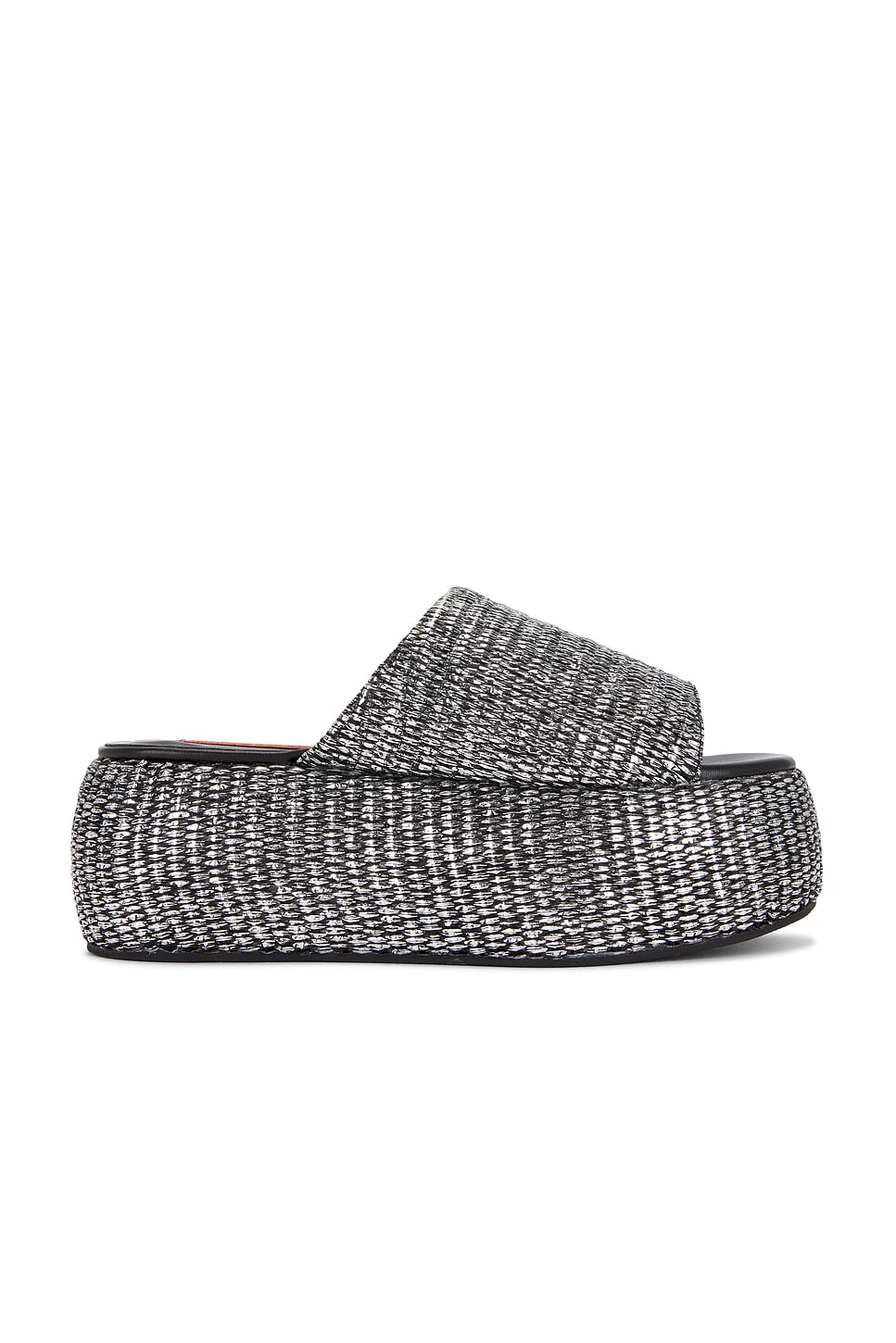 SIMONMILLER Cloudy Platform Sandal in Black & Silver | REVOLVE