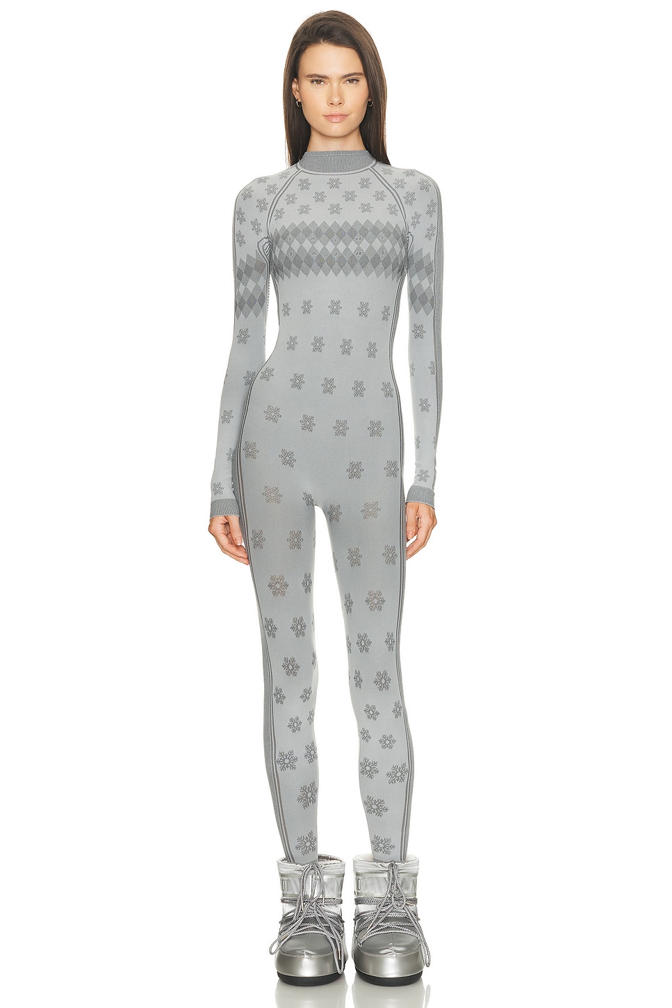 SKIMS First Layers Turtleneck Catsuit in Mirror Winter Fairisle | REVOLVE