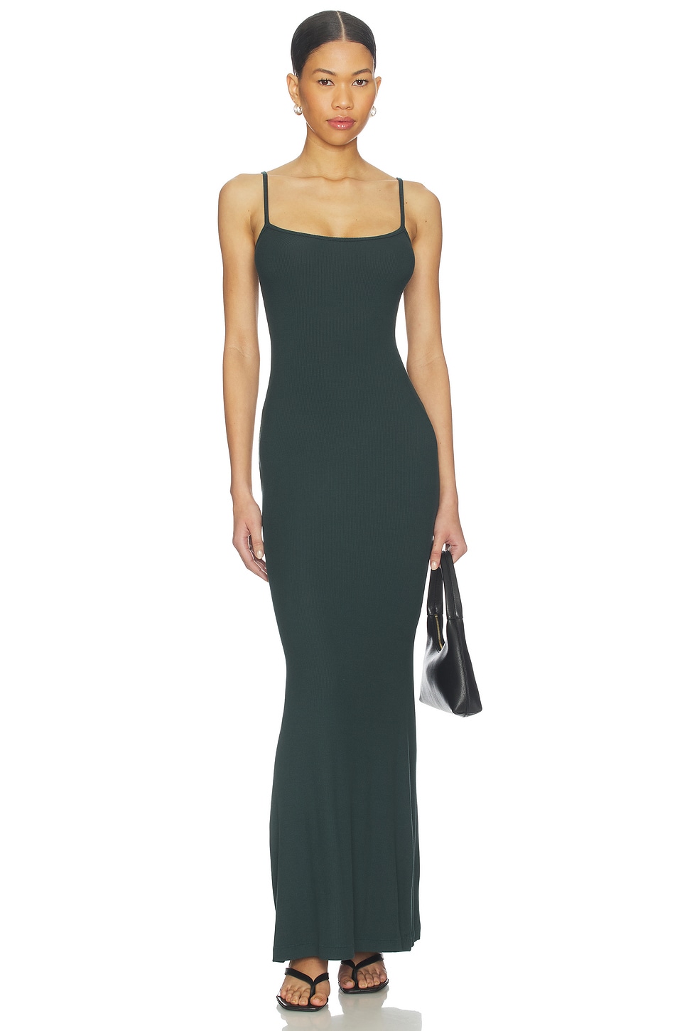 green emerald velvet dress Sage Green Ribbed Midi Dress