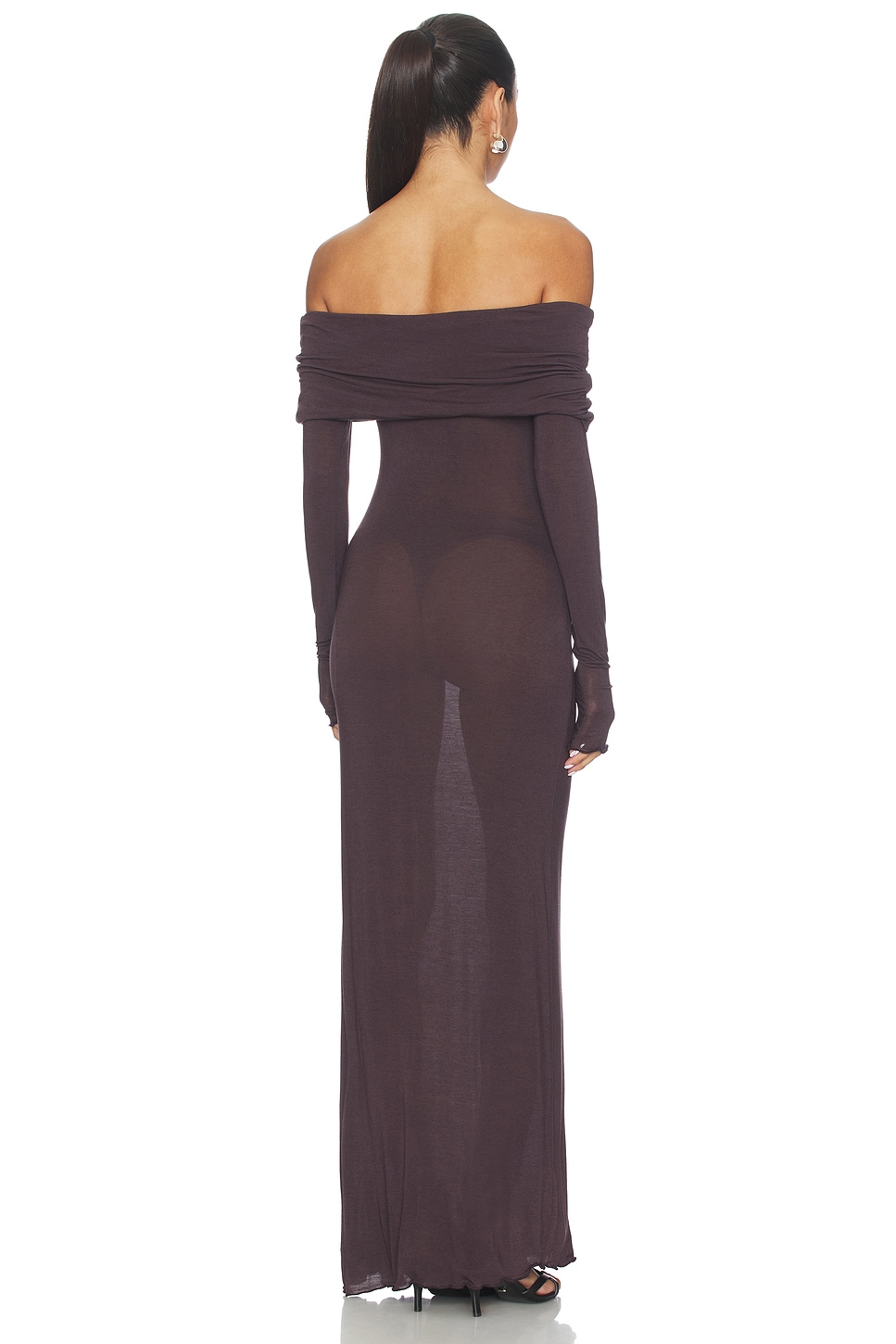 Sheer Modal Off Shoulder Long Dress