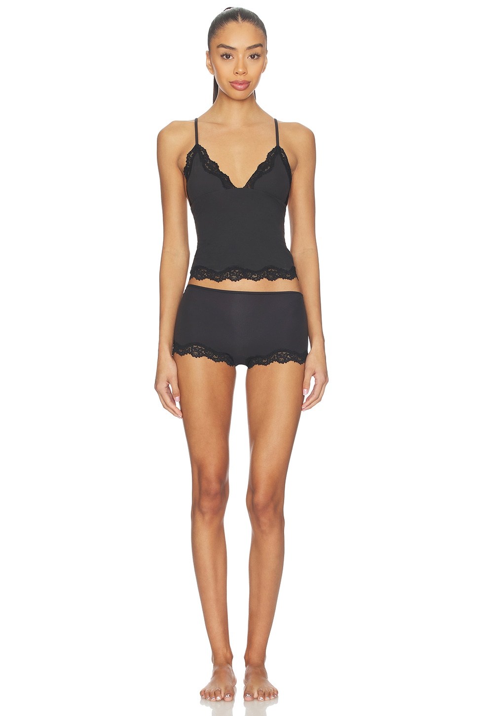 Fits Everybody Lace Cami And Boyshort Set