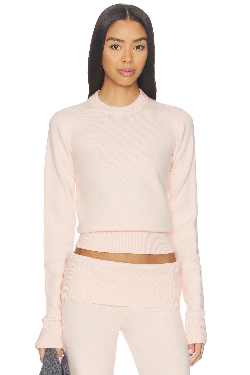 SKIMS Wool Cashmere Crew Neck Sweater in Primrose | REVOLVE