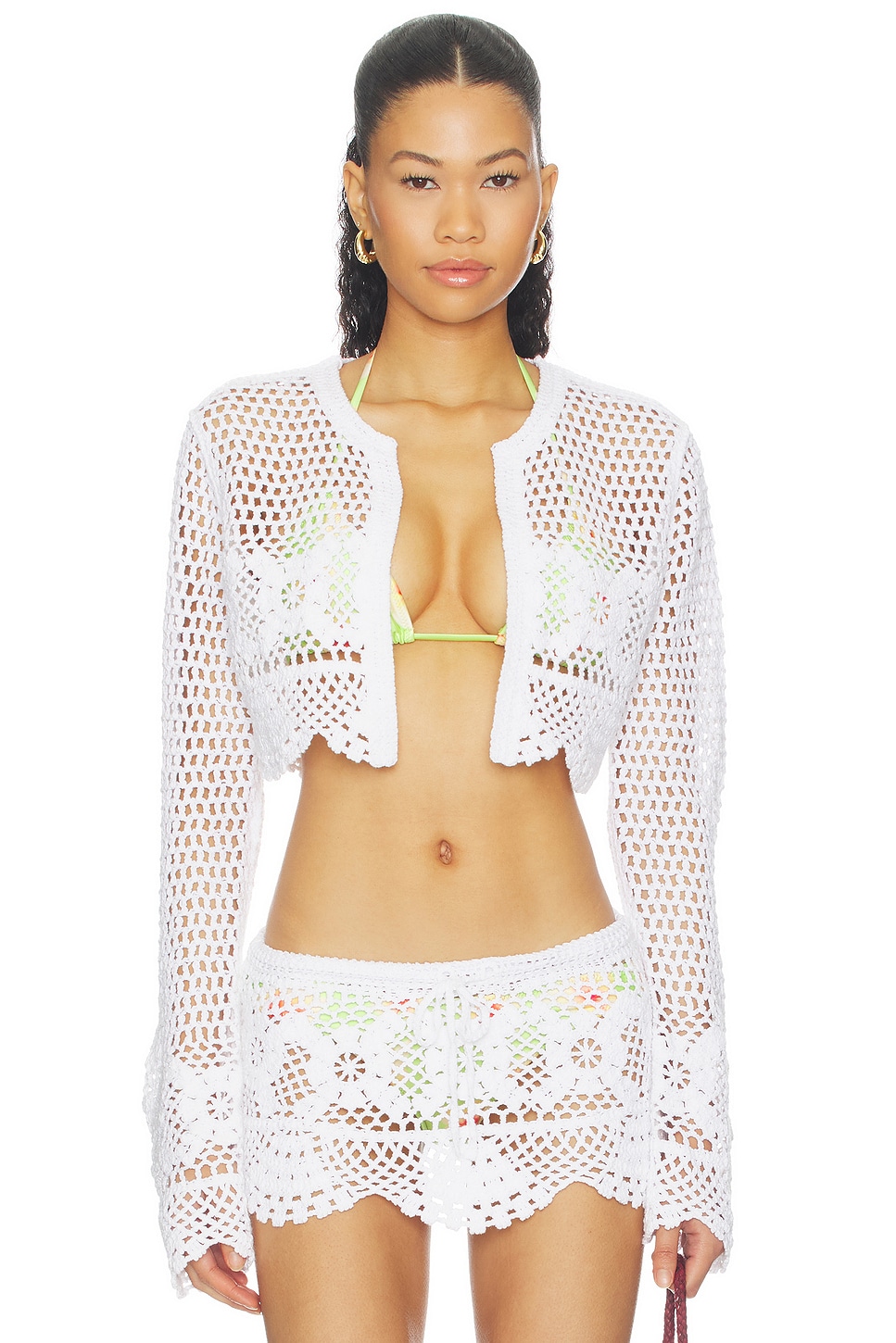 Crochet Swim Cropped Cardigan - thumbnail 2