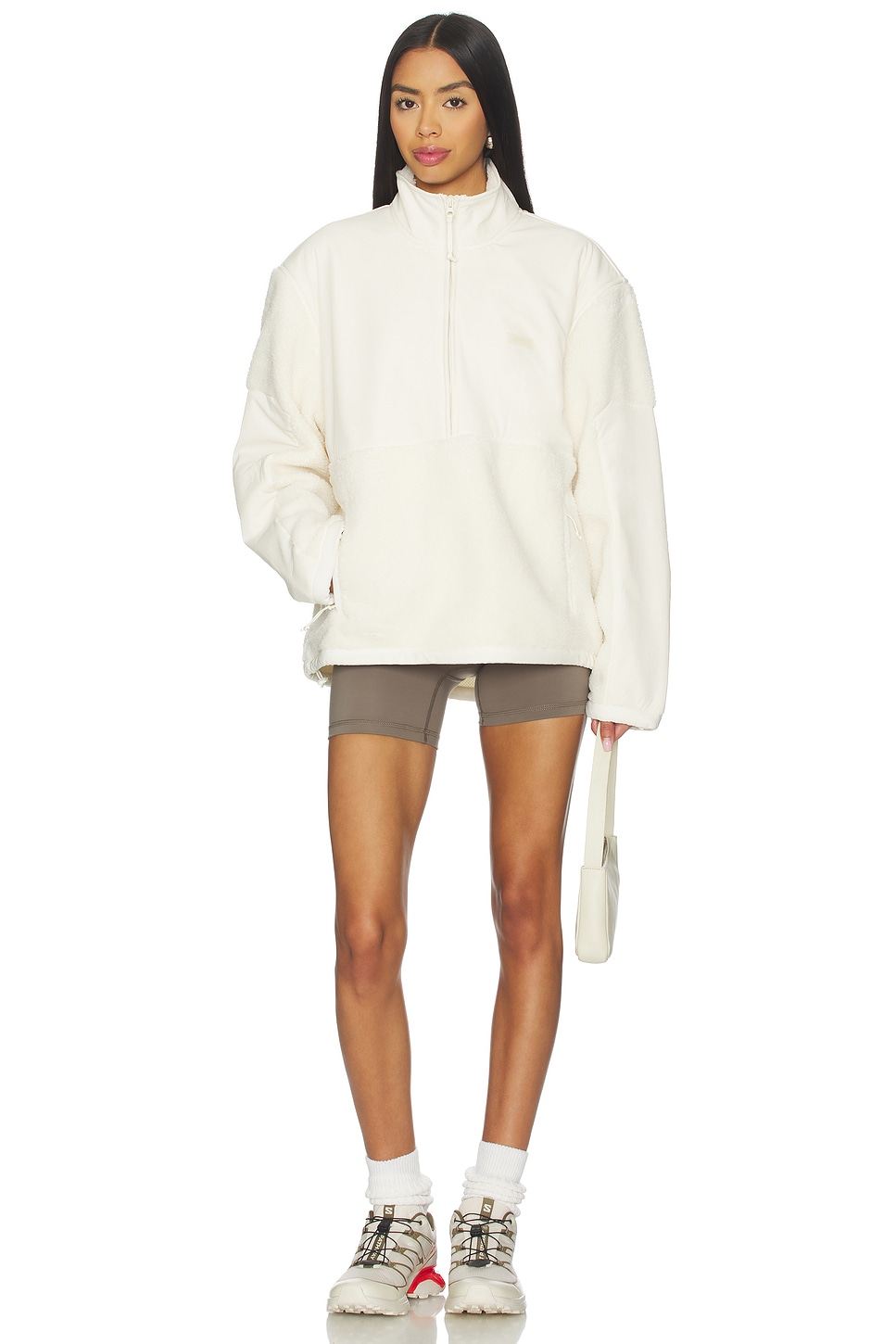 SKIMS Teddy Half Zip Up Pullover in Ecru | REVOLVE