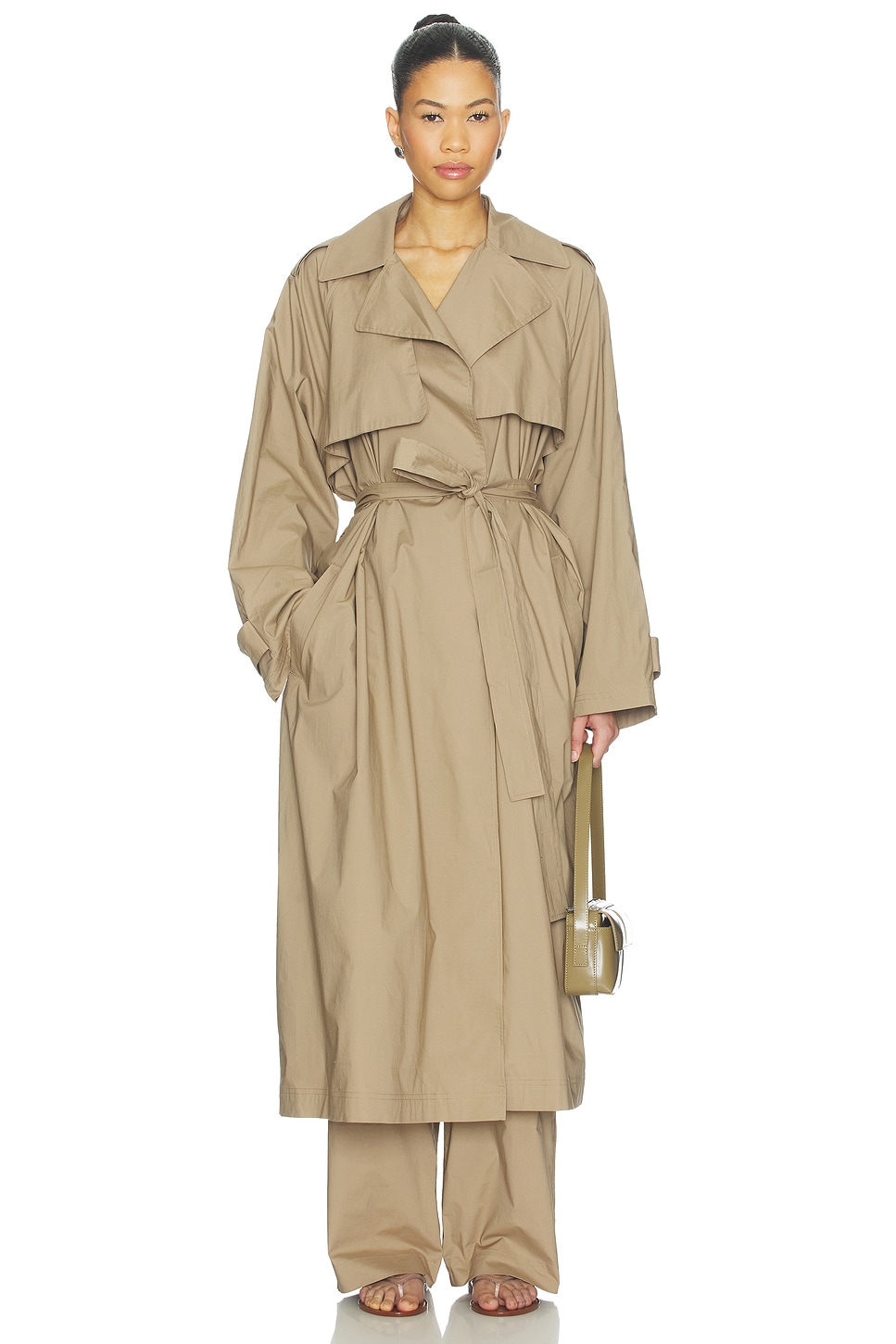 Swiss Cotton Sateen Trench Coat