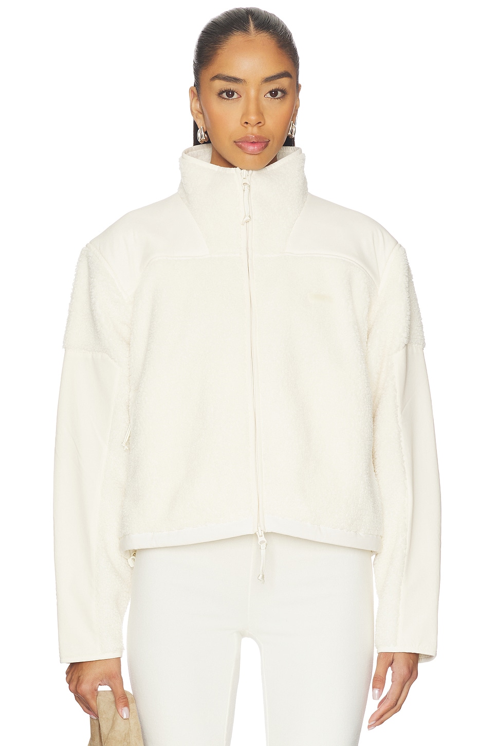 Boxy P SKIMS Teddy Boxy Zip Up Jacket in Ecru | REVOLVE