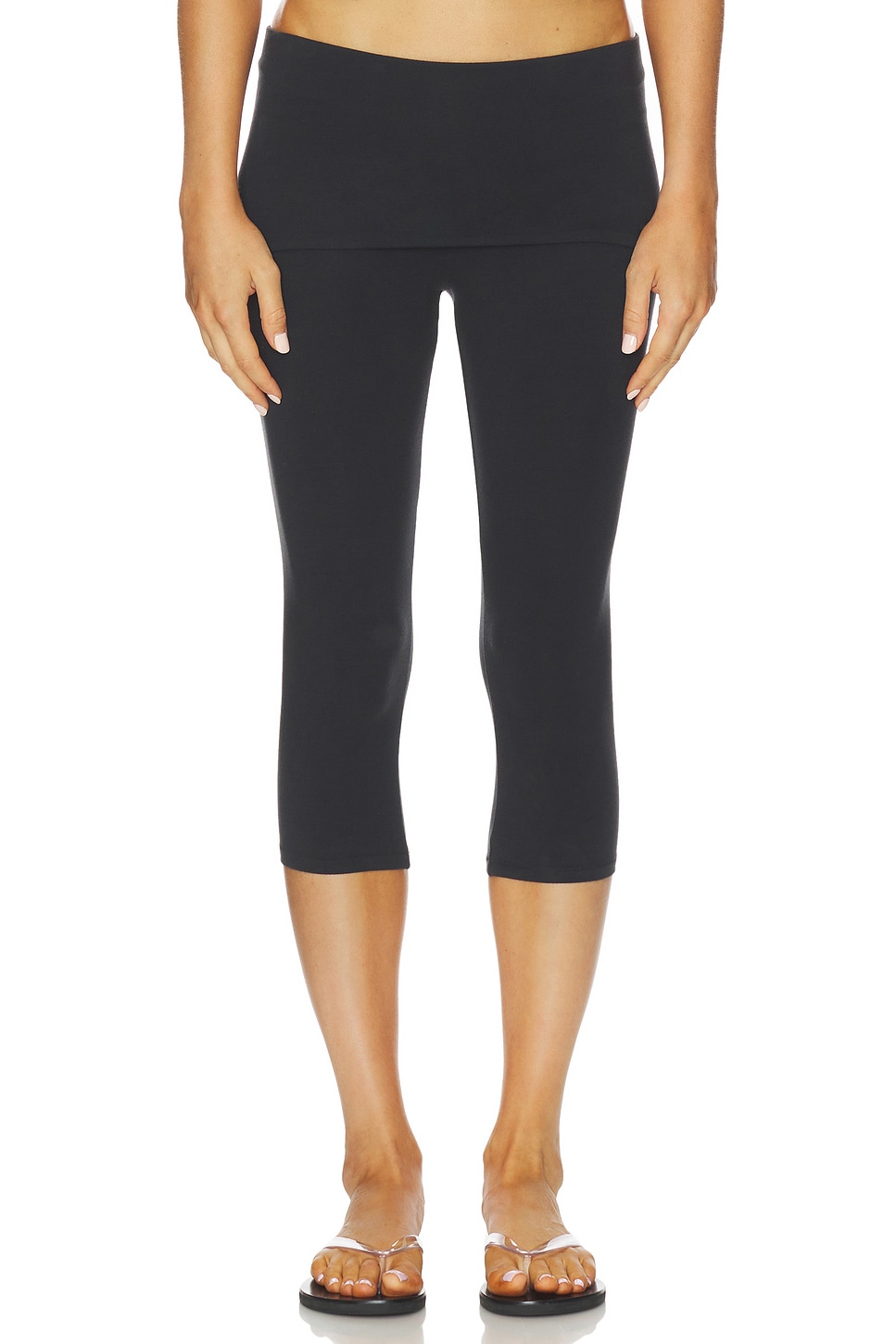 Cotton Jersey Foldover Capri