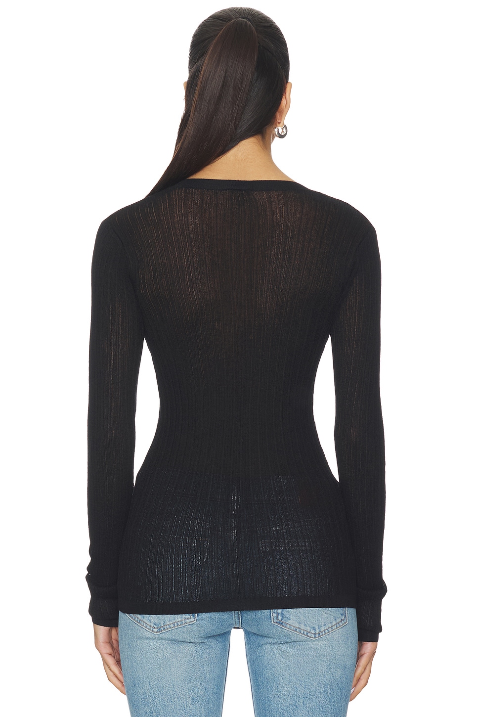 Skims - Sheer Knit Long Sleeve Henley | Plush