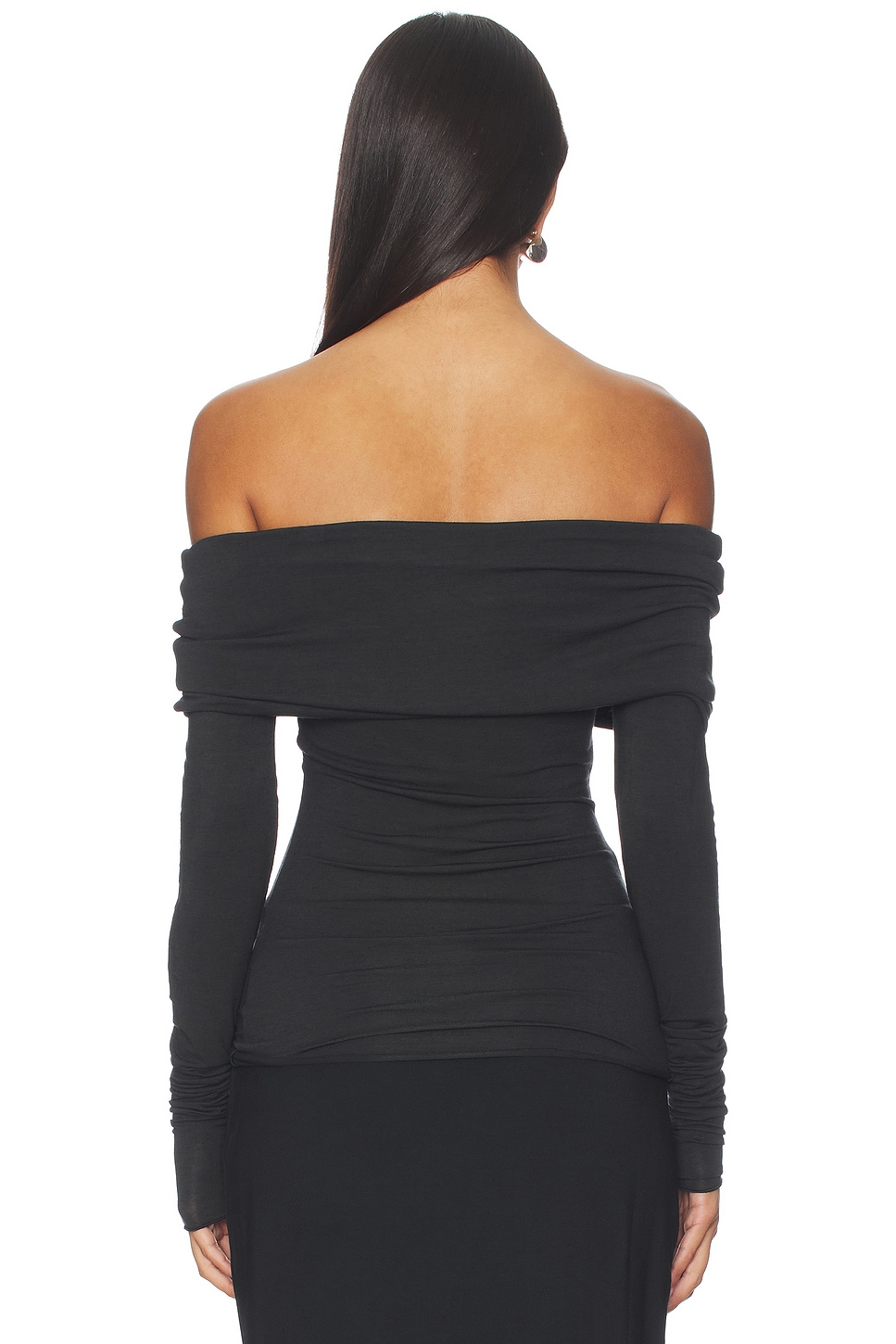 Skims Sheer Modal Off Shoulder Long Sleeve Top