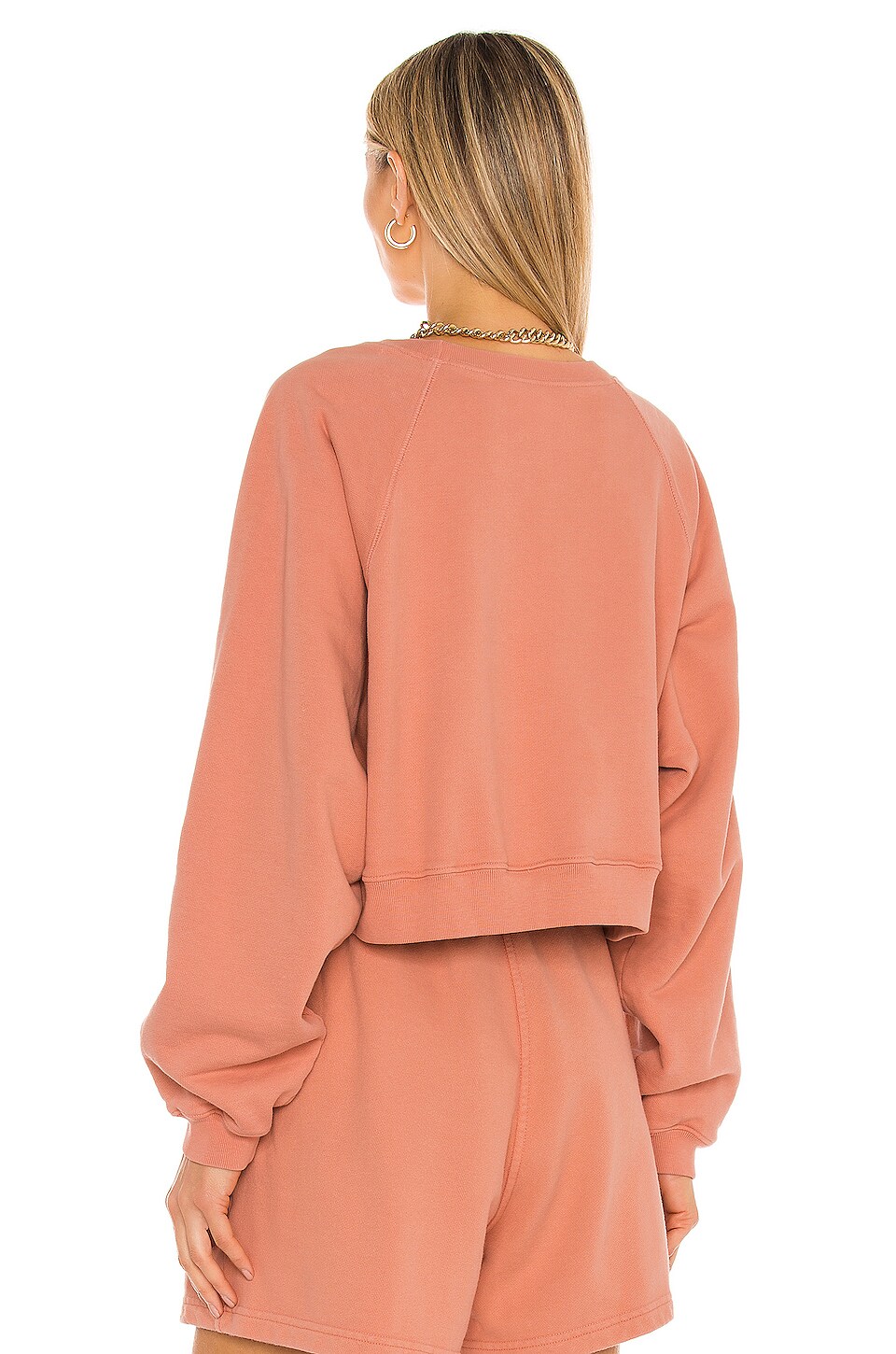 Utcha Ragulan SIXTHREESEVEN The Raglan Crewneck in Salmon | REVOLVE