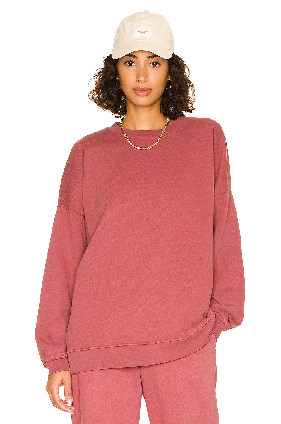 SIXTHREESEVEN The Oversized Crewneck in Rose Red