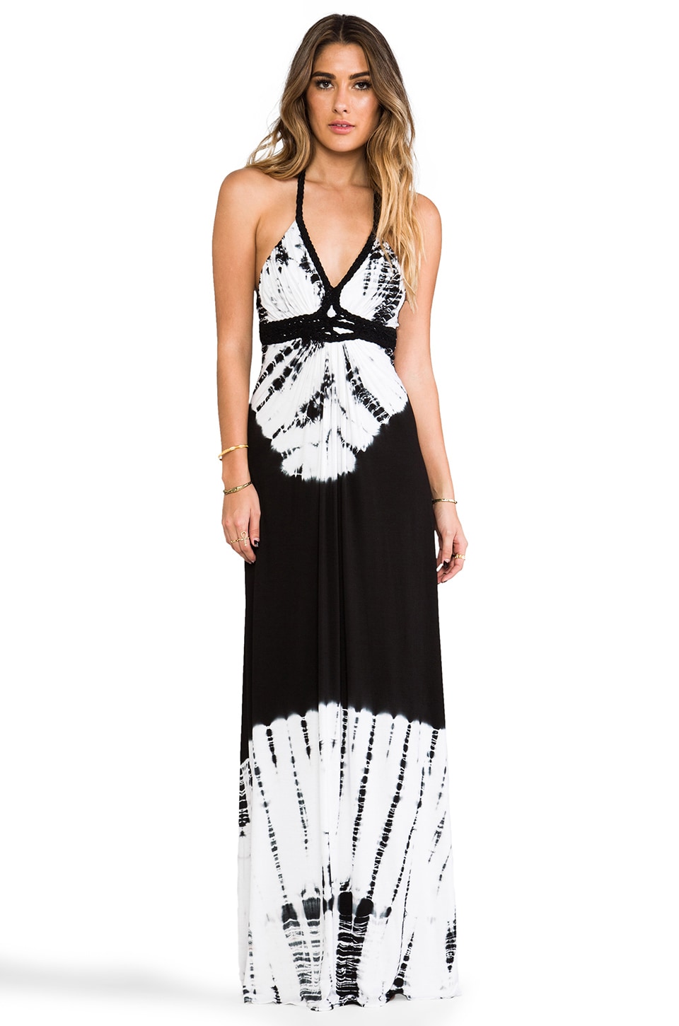 sky Tie Dye Gaphnaz Dress in Black & Cont | REVOLVE