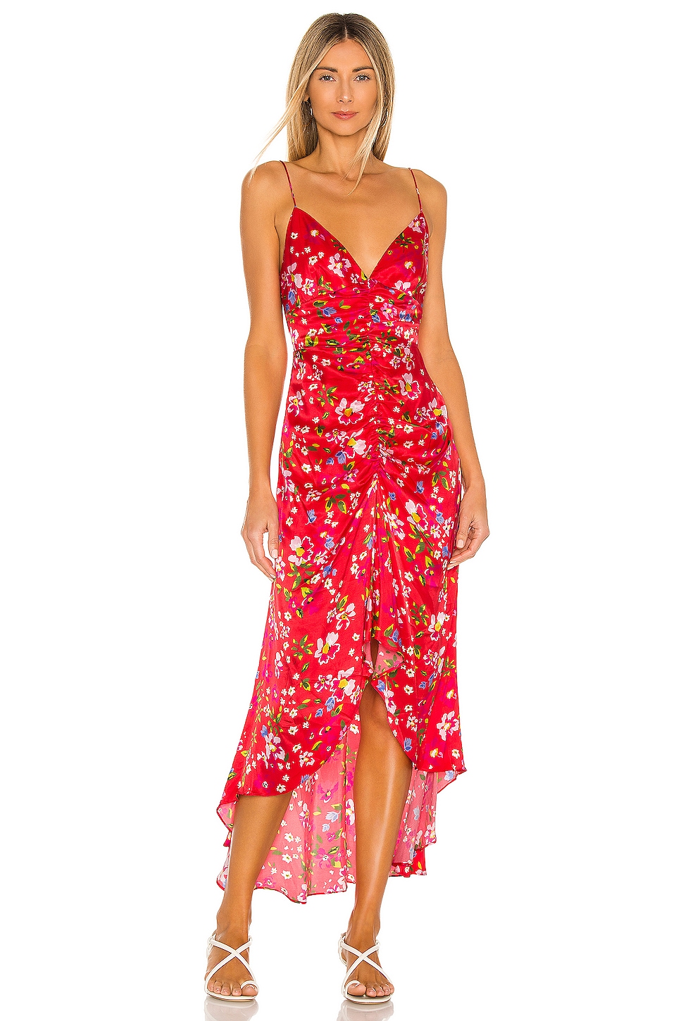 SAU LEE Sofia Dress in Red Floral