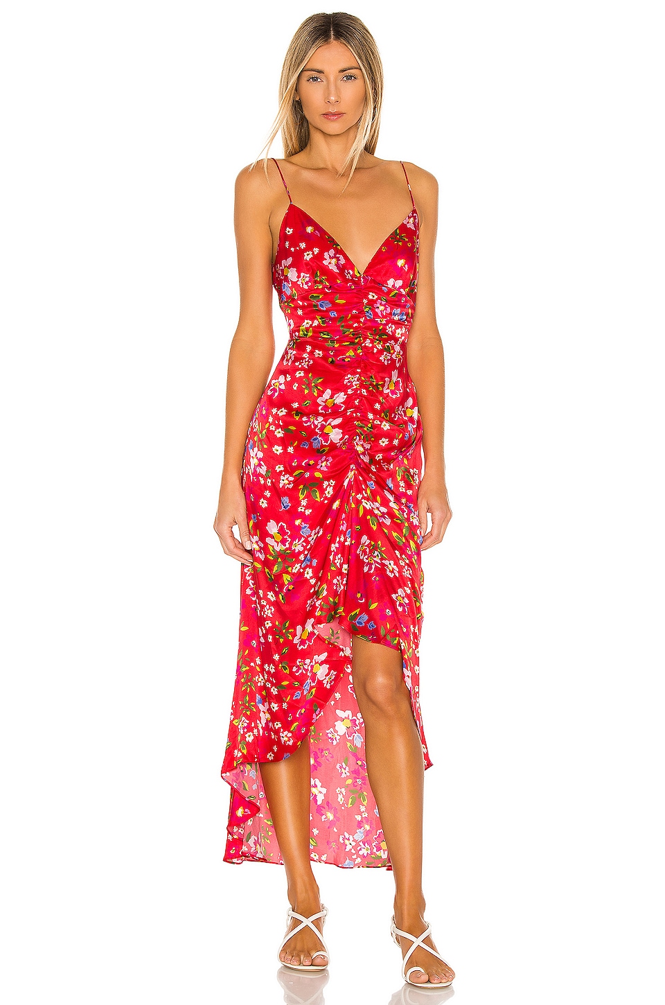 SAU LEE Sofia Dress in Red Floral | REVOLVE