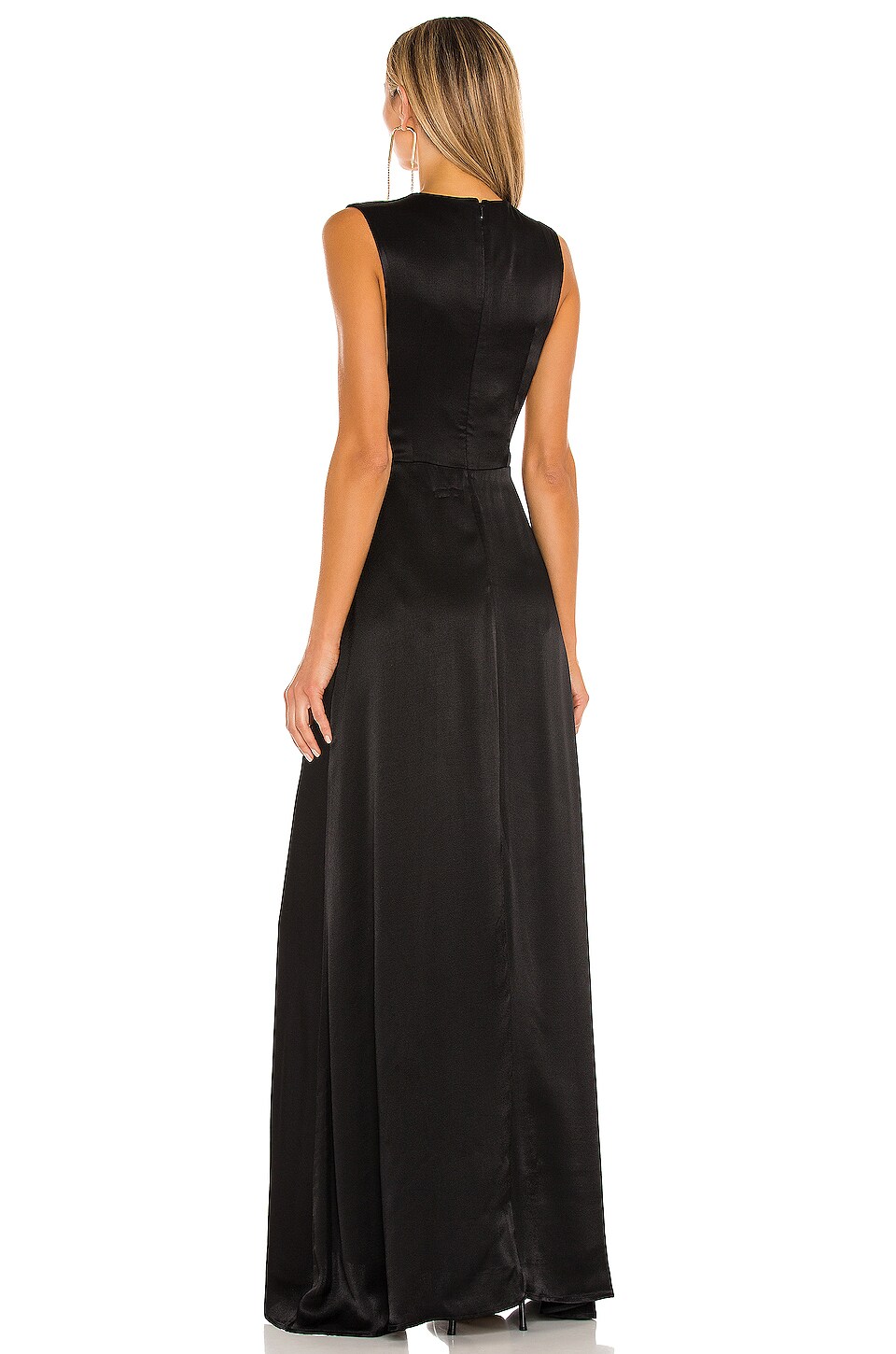 SAU LEE Genevie Satin Gown in Black | REVOLVE