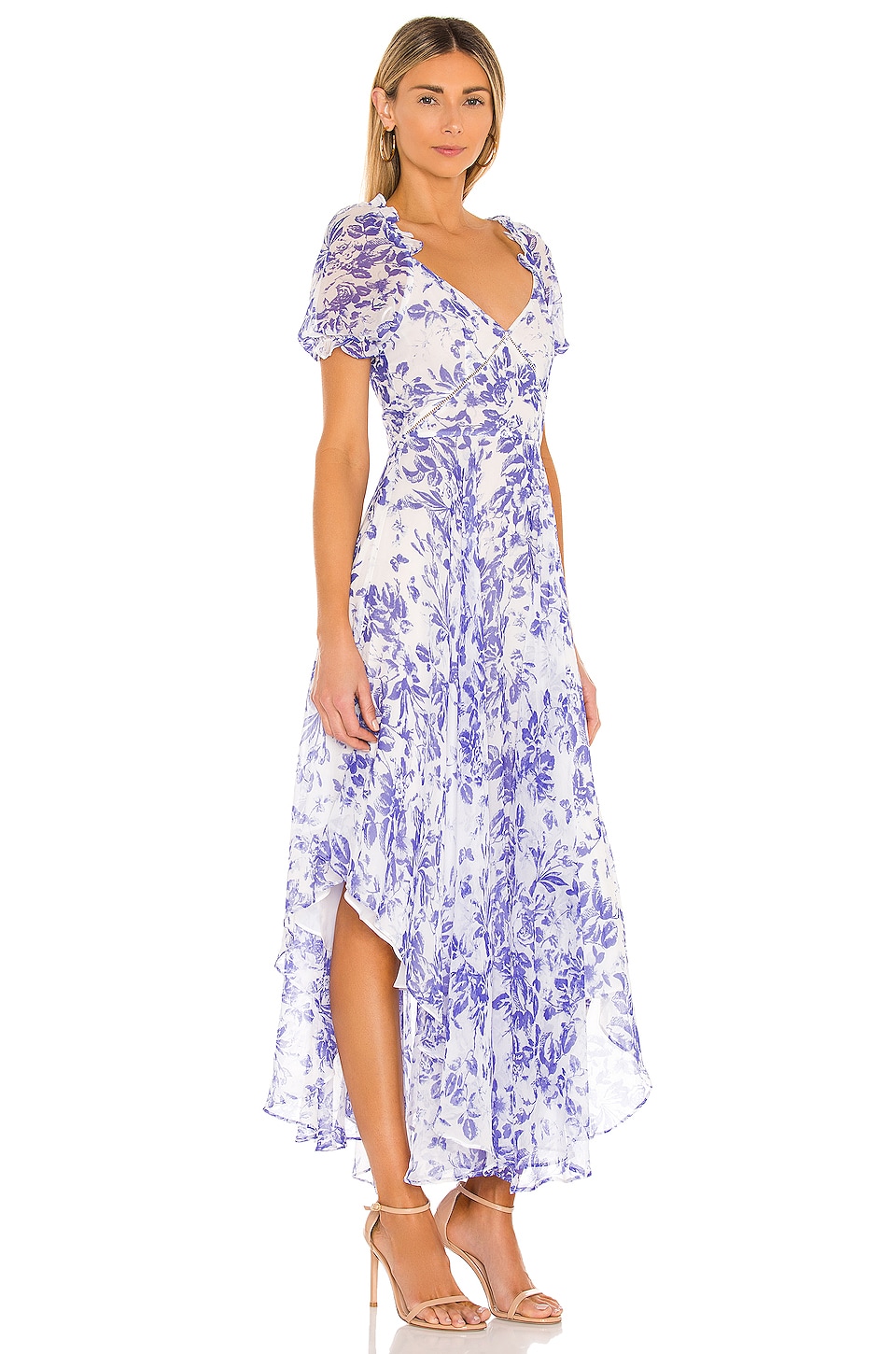 SAU LEE Georgia Dress in Blue & White | REVOLVE