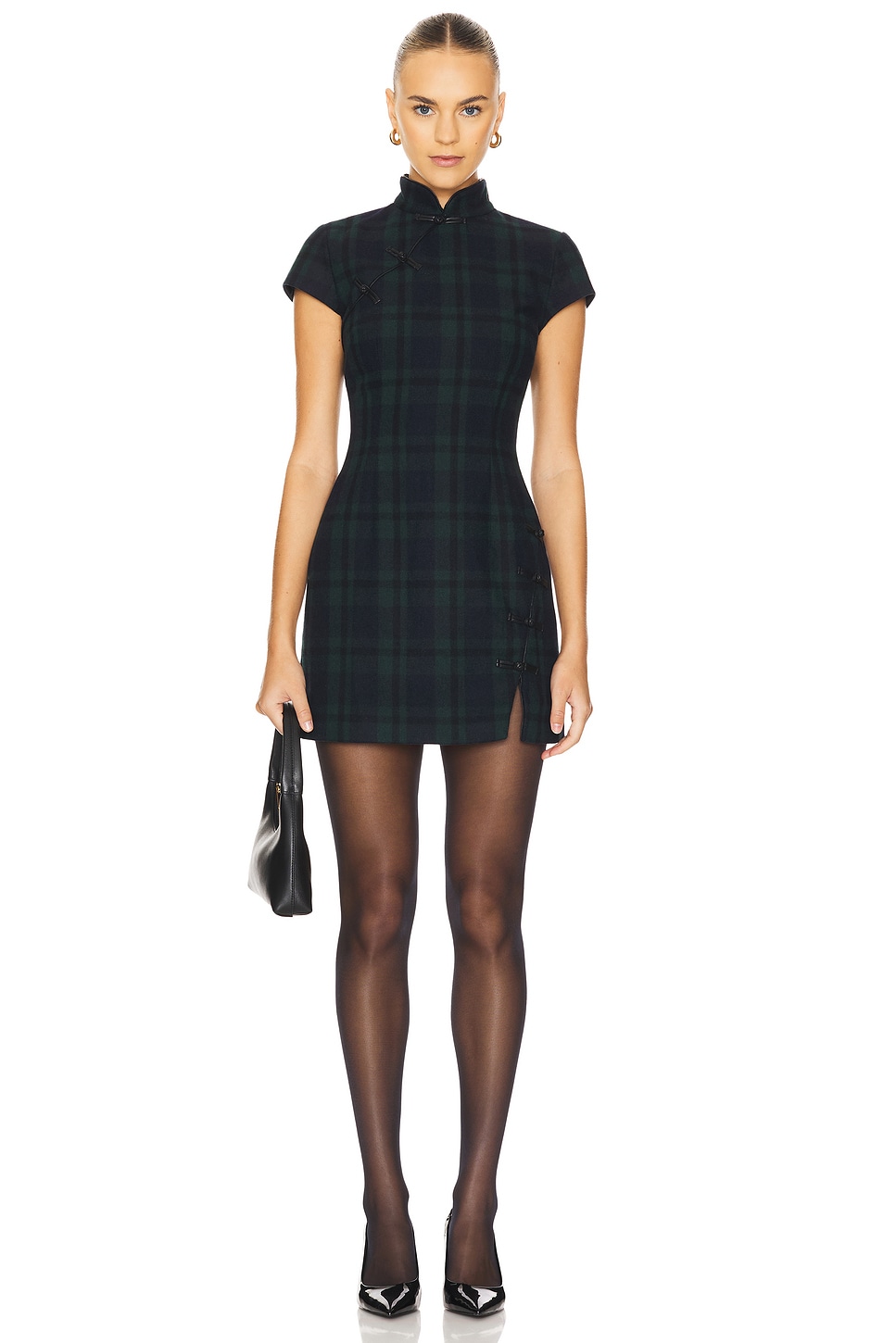 SAU LEE Wendy Dress in Green Tartan | REVOLVE