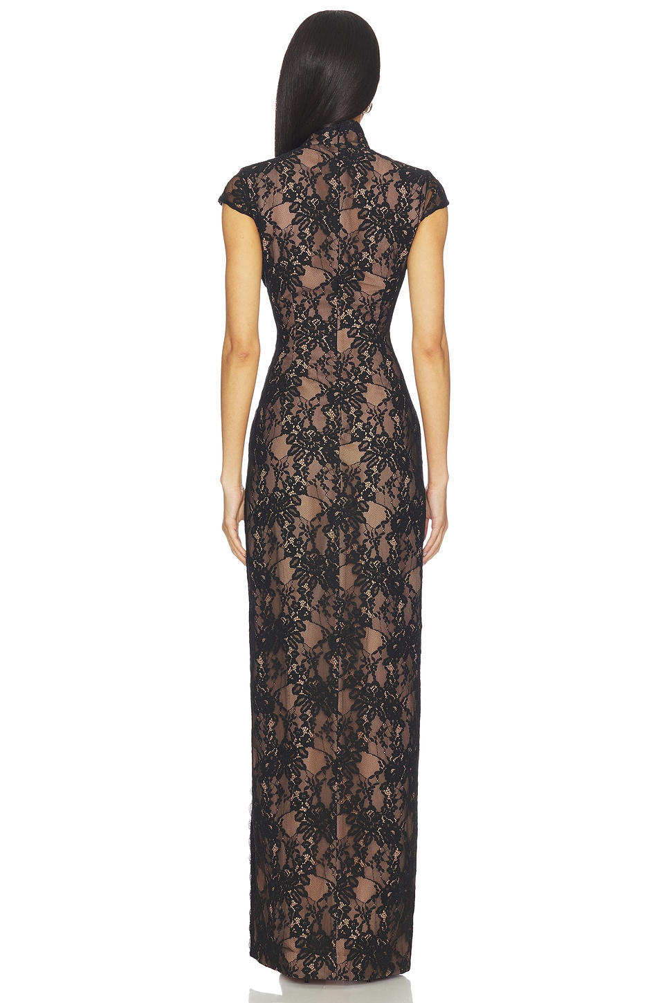 SAU LEE Moira Lace Maxi Dress in Black | REVOLVE