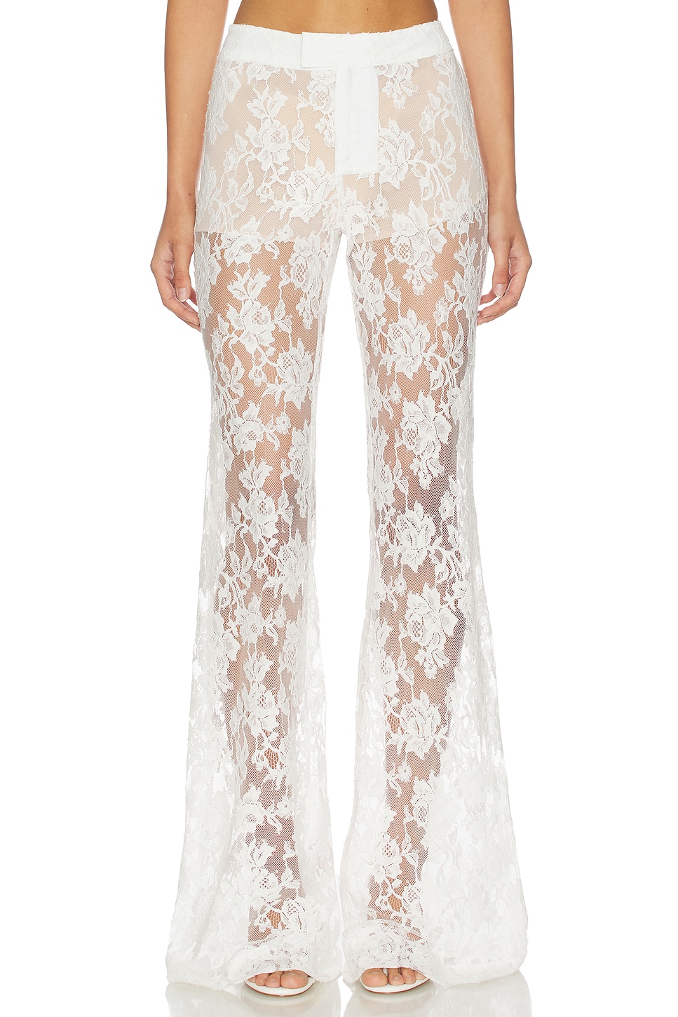 SAU LEE Saphina Lace Pant in White | REVOLVE